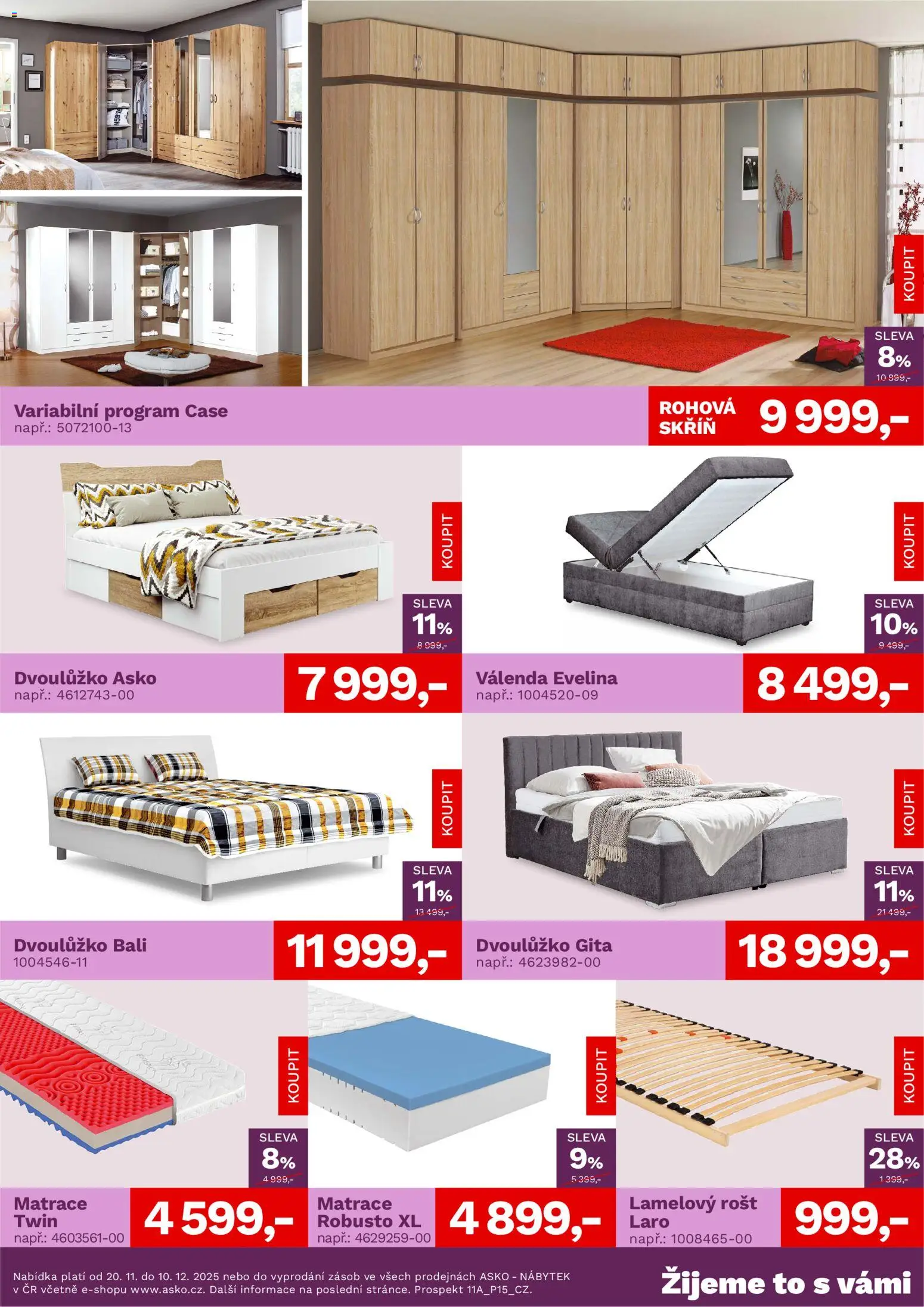 ASKO nábytek leták od 20.11.2025 | Strana: 3 | Produkty: Válenda, Nábytek, Rošt, Skříň