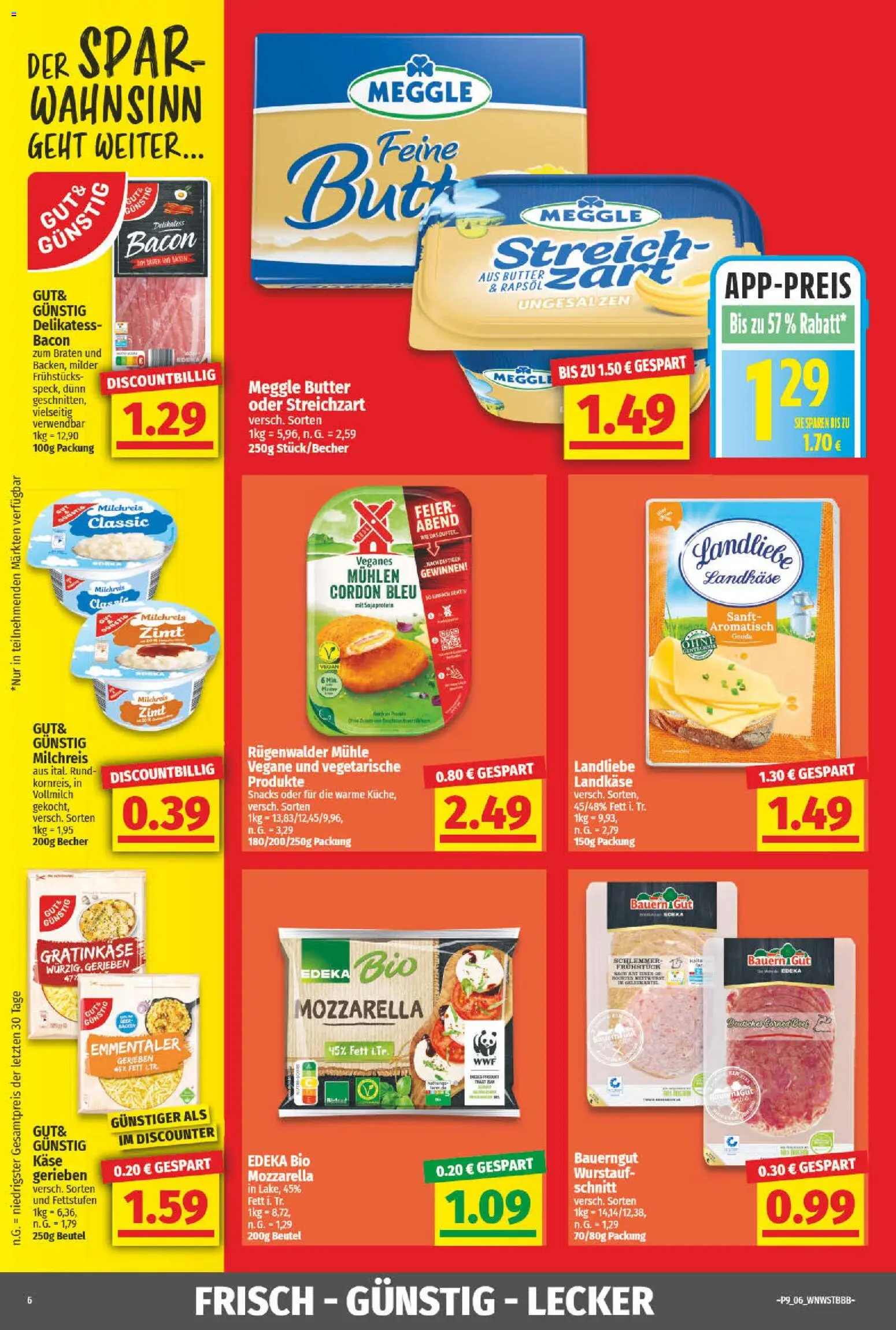 NP Discount Prospekt 	 – gültig ab 23.02.2026 | Seite: 6 | Produkte: Butter, Käse, Bauerngut, Meggle butter
