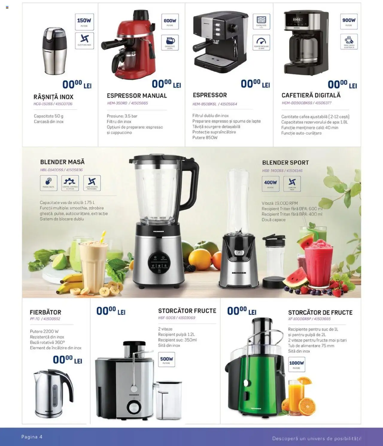 Carrefour catalog - Heinner – valabil de la 20.08.2025 | Pagină: 6 | Produse: Espressor, Recipiente, Apă, Fructe