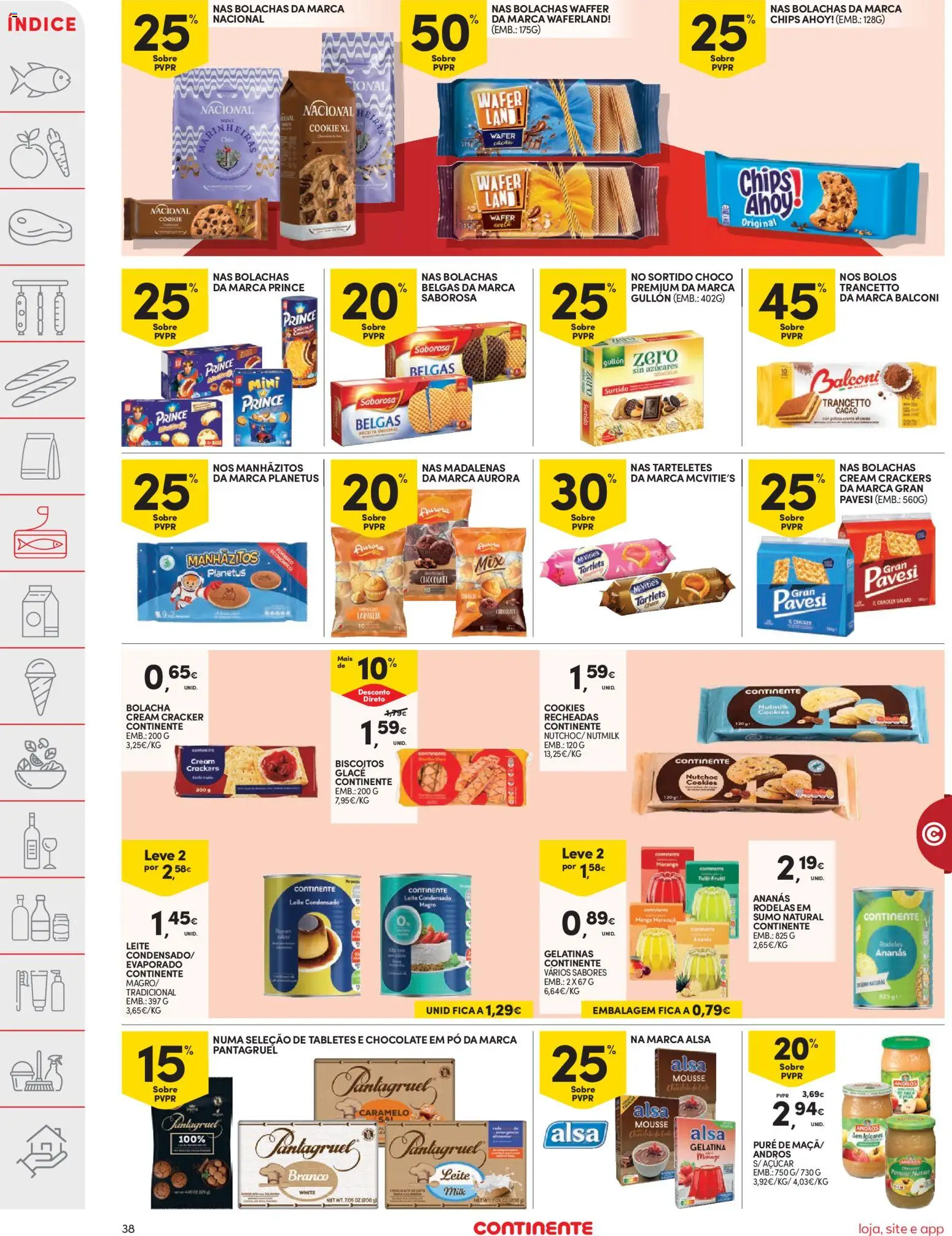 Continente folheto │ válido de 26.12.2025 | Página: 38 | Produtos: Gelatina, Bolachas, Pó, Chocolate