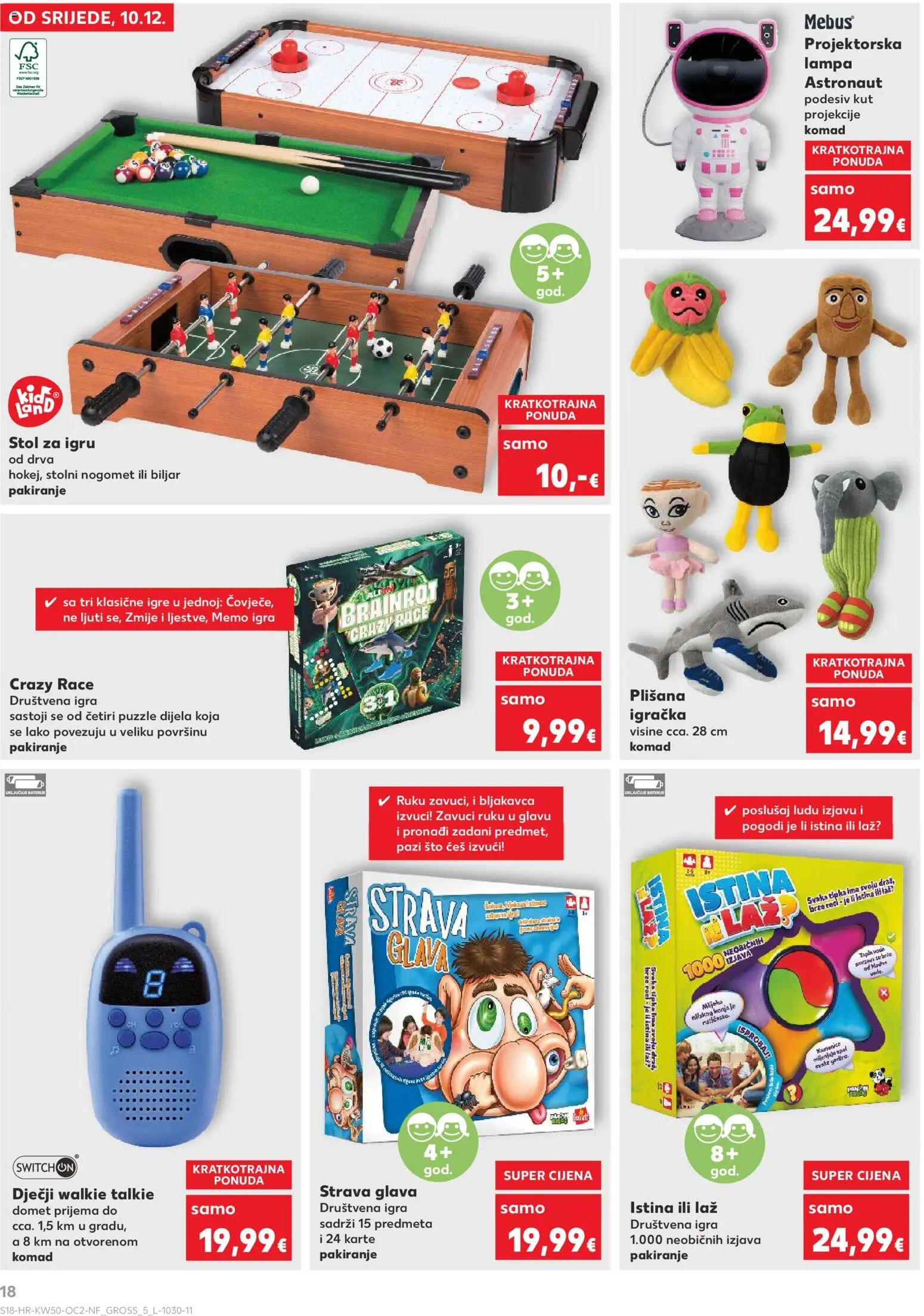 Kaufland katalog | vrijedi od 10.12.2025 | Stranica: 18 | Proizvodi: Stol, Baterije, Igra