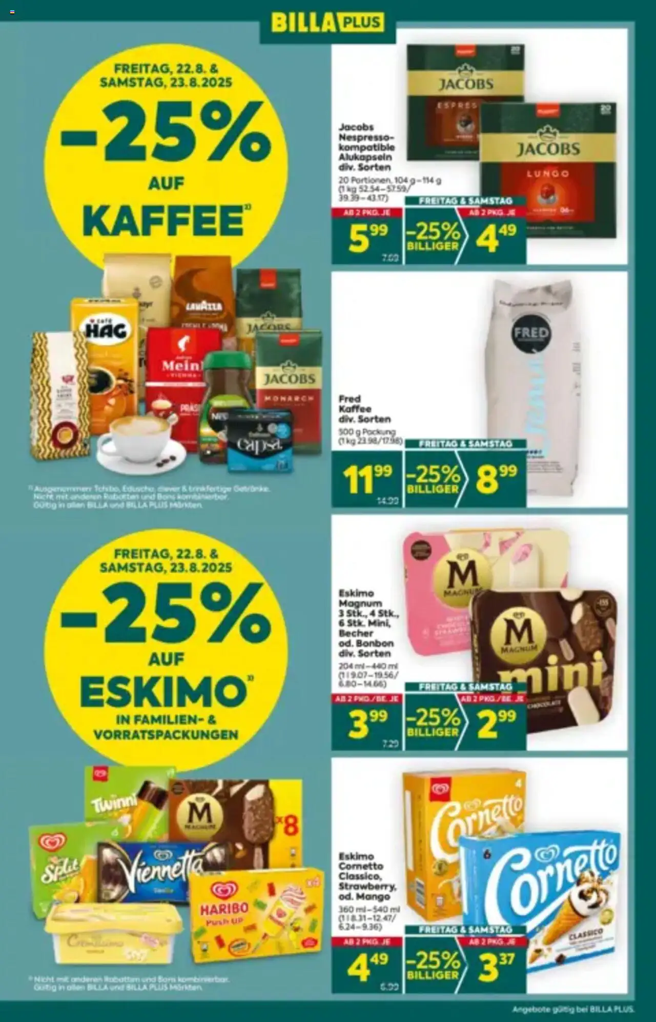 Billa Plus Flugblatt gültig ab 21.08.2025 | Seite: 3 | Produkte: Mango, Kaffee