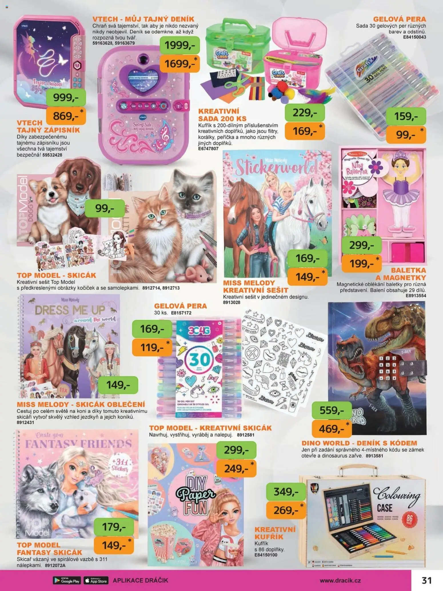 Dráčik leták od 03.10.2025 | Strana: 37 | Produkty: Dinosaurus, Magnetky, Zápisník, Oblečení