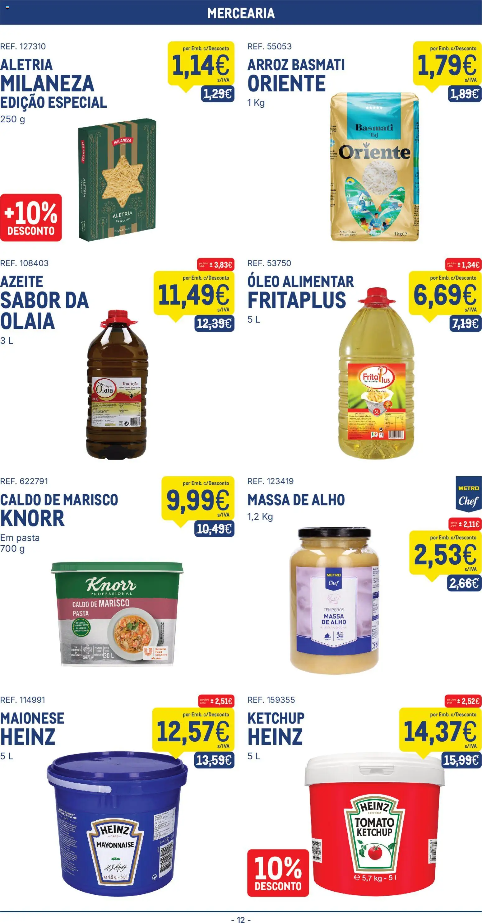 Makro folheto │ válido de 23.12.2025 | Página: 12 | Produtos: Azeite, Arroz basmati, Maionese, Arroz