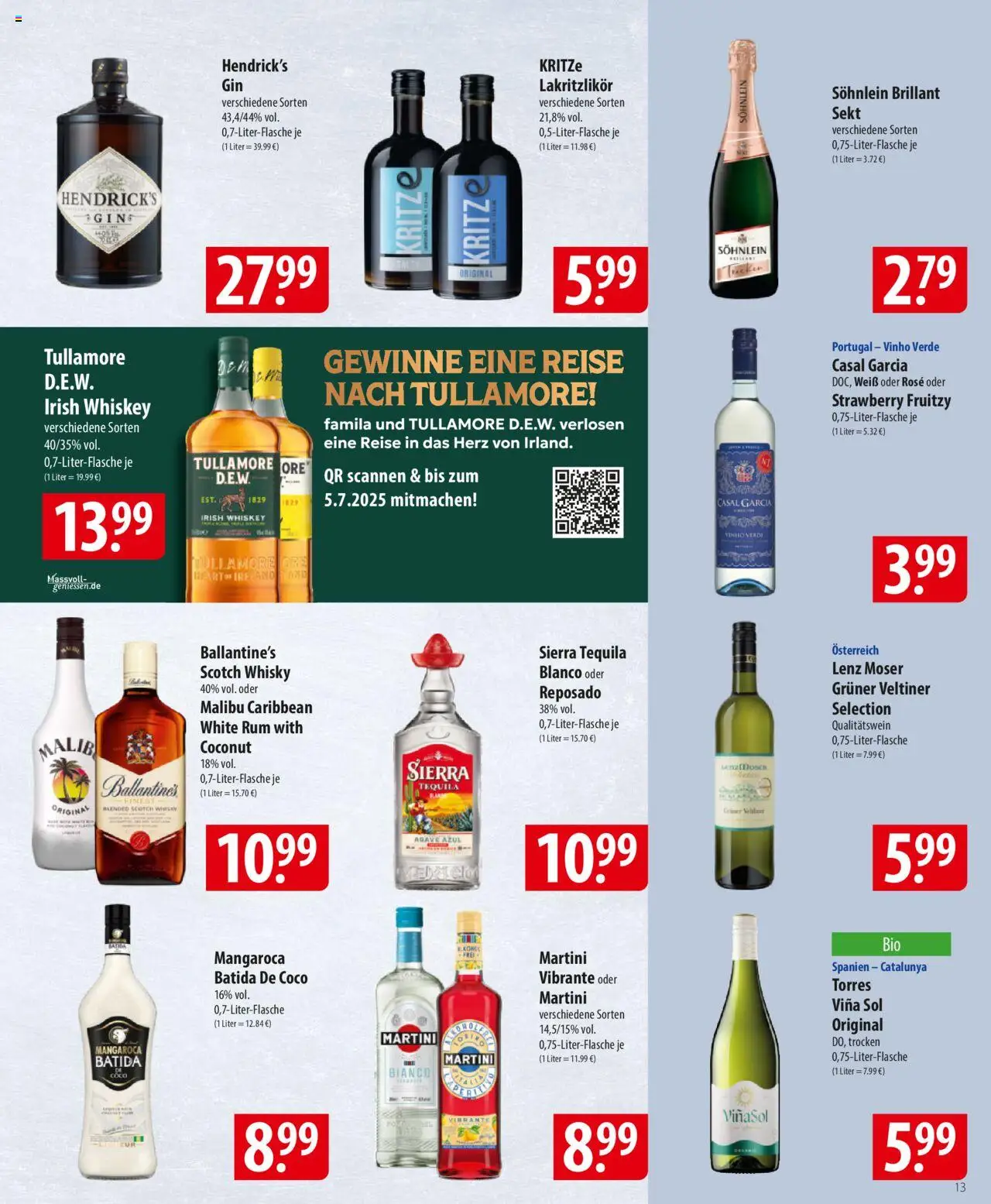 Famila Prospekt 	 - gültig ab dem 23.06.2025 | Seite: 13 | Produkte: Martini, Sekt, Batida de coco, Whiskey