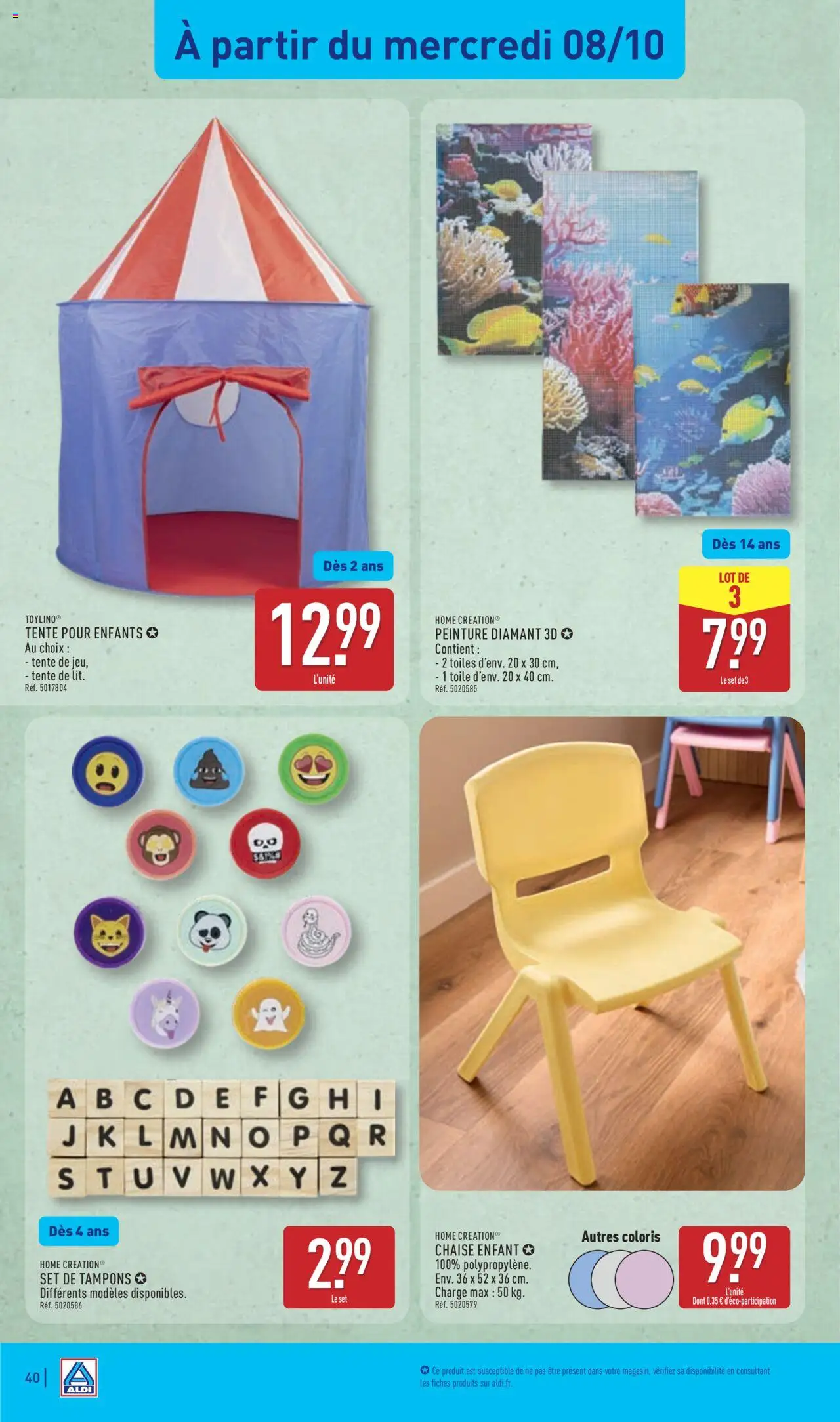 {H1} | Page: 42 | Produits: Tente, Tampons, Chaise, Home Creation