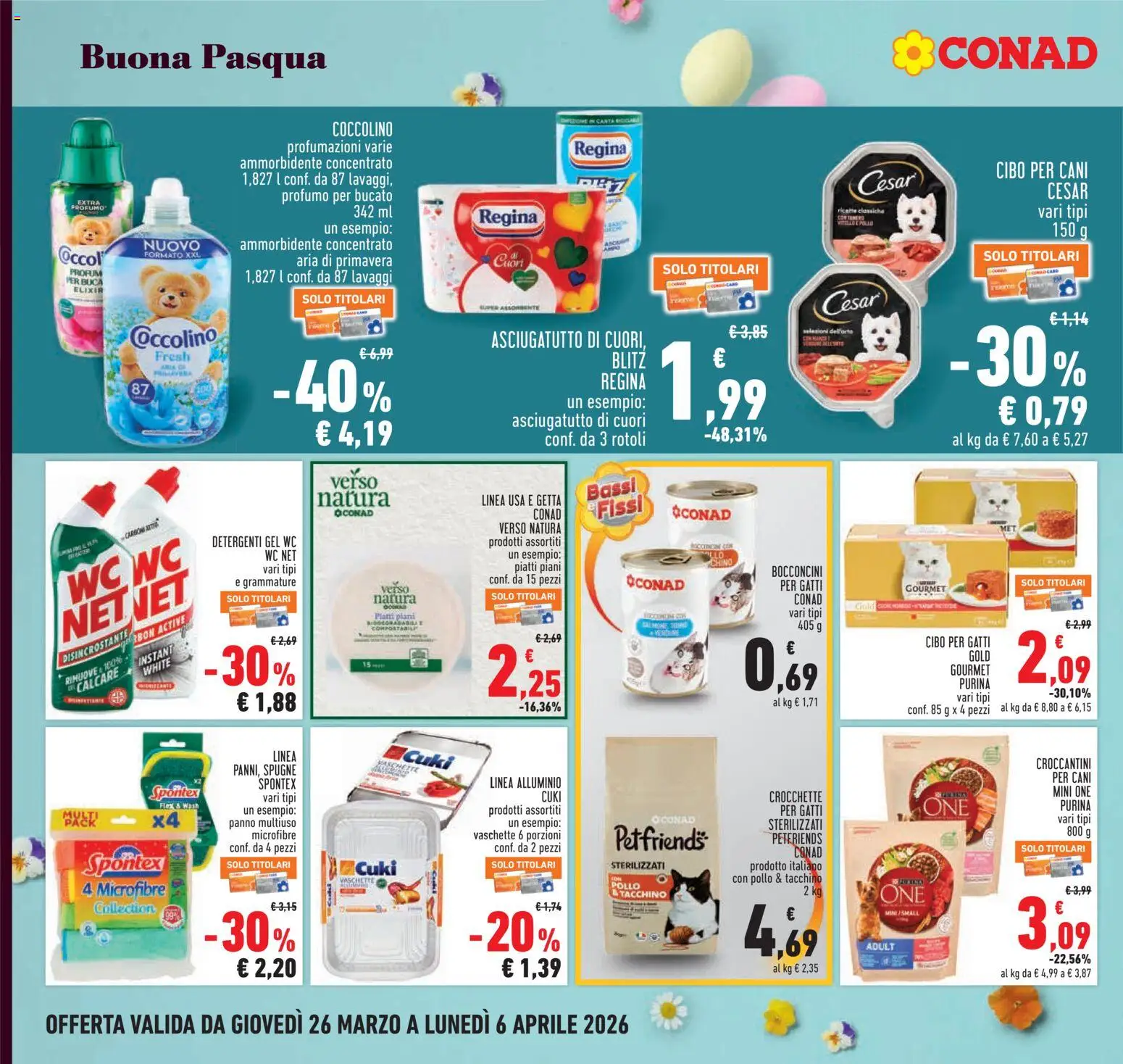Volantino Conad volantino Piemonte del 26.03.2026 | Pagina: 22 | Prodotti: Pollo, Ammorbidente, Asciugatutto, Profumo