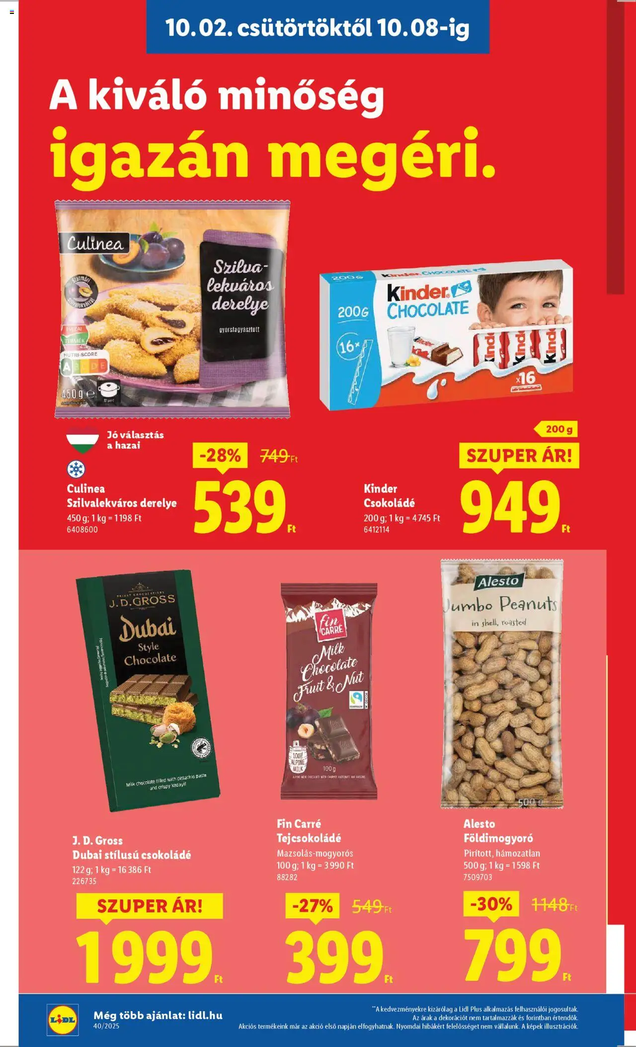 Lidl akciós ujság - amely érvényes a következő dátumtól: 02.10.2025 | Oldal: 12 | Termékek: Szilva, Tejcsokoládé, Csokoládé, Földimogyoró