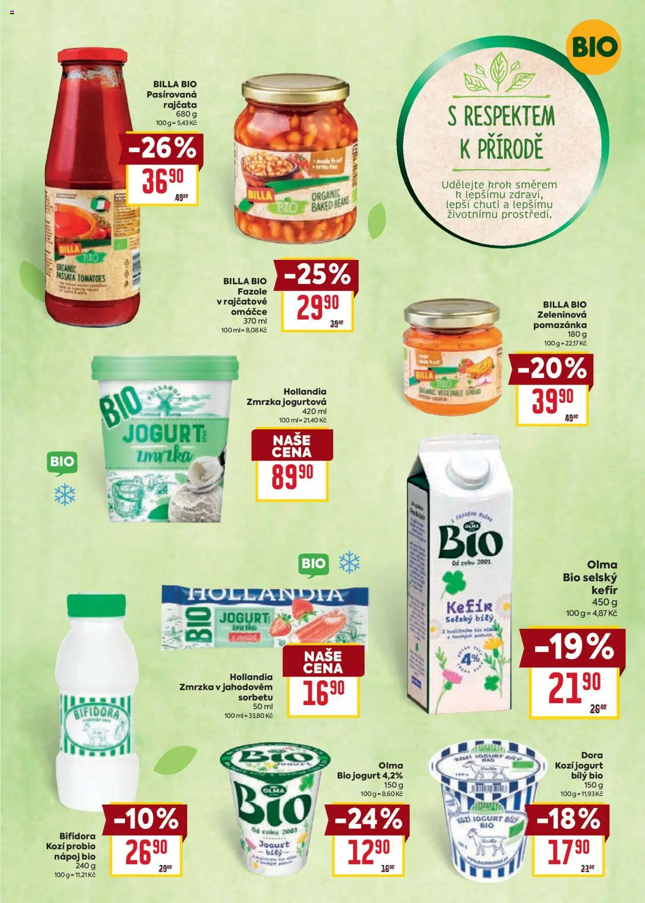 Billa leták - Bio od 01.09.2025 | Strana: 3 | Produkty: Pasírovaná rajčata, Jogurt, Passata, Kozí jogurt