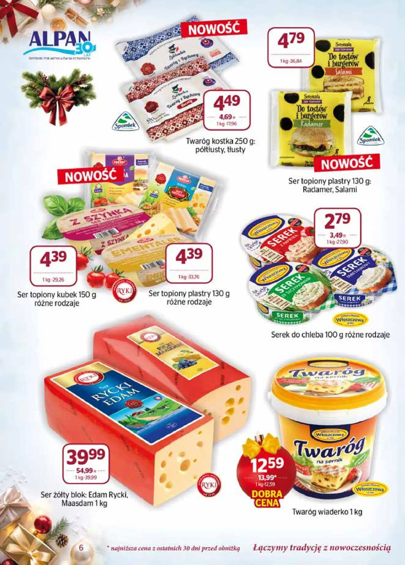 Społem Gazetka od 01.12.2025 | Strona: 6 | Produkty: Ser żółty, Ser topiony, Szynka, Salami