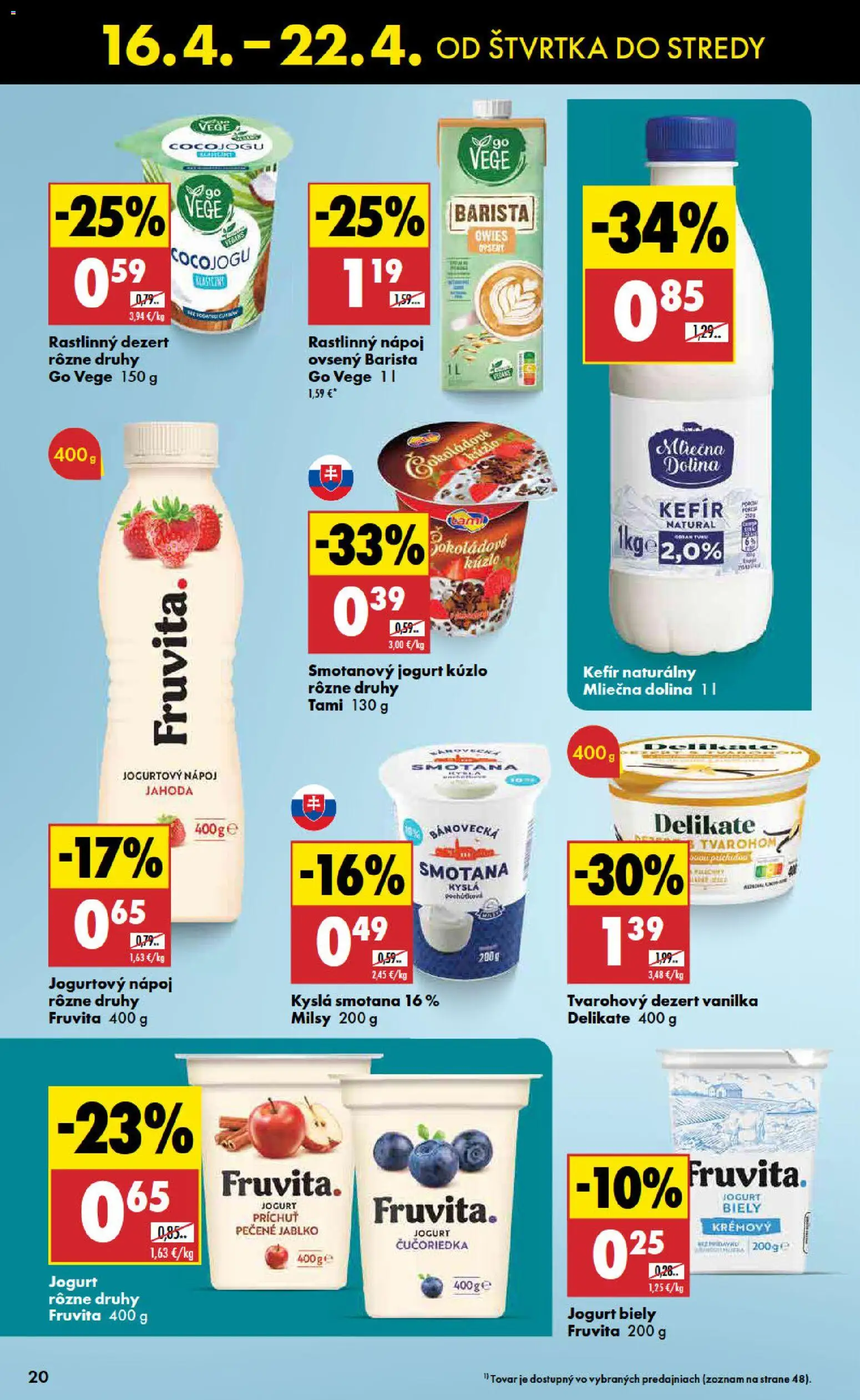 Nové Biedronka akcie – leták je platný od 16.04.2026 | Strana: 20 | Produkty: Jogurt, Barista, Smotana