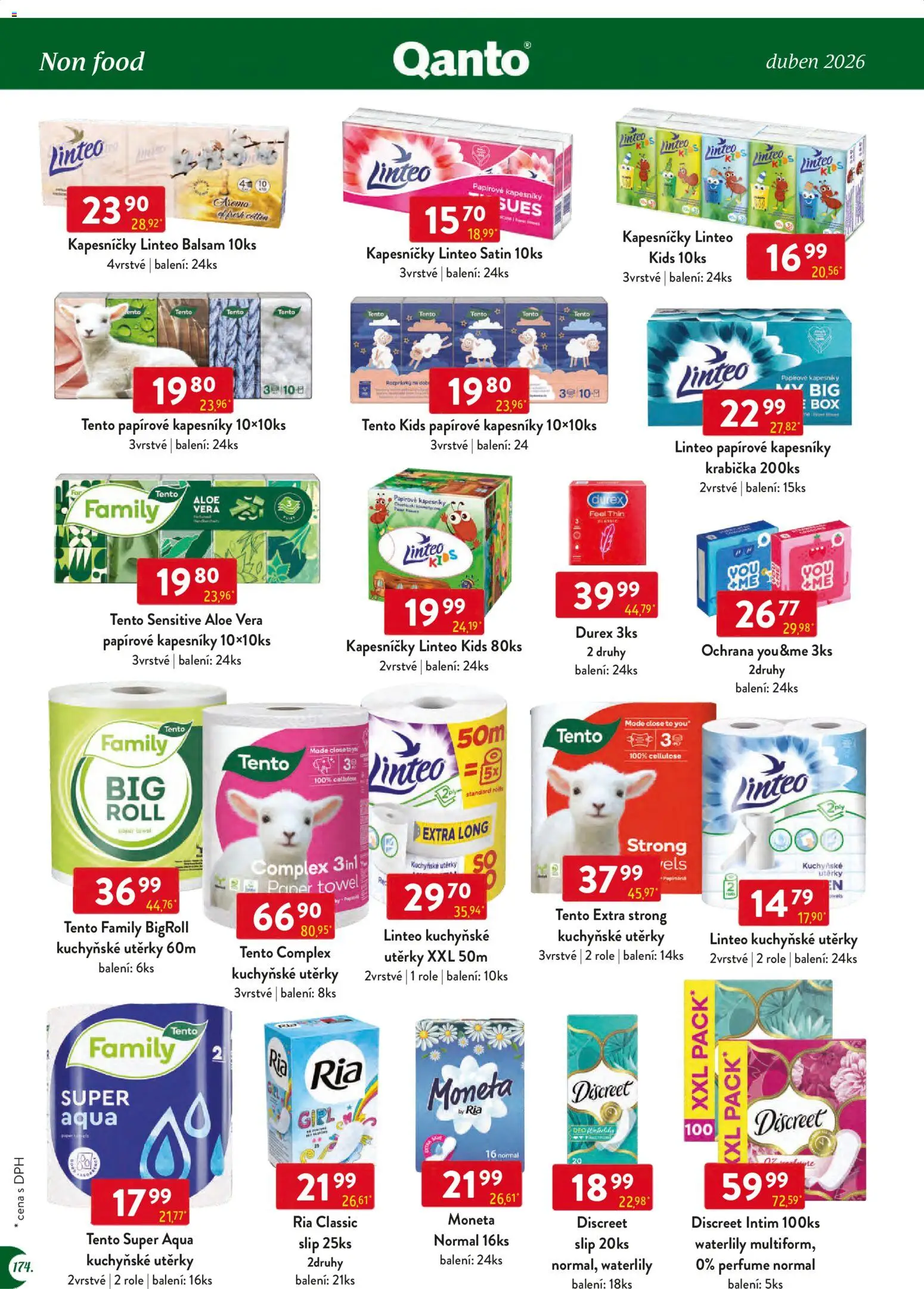 Astur & Qanto leták - Velkoobchod 04/2026 od 01.04.2026 | Strana: 174 | Produkty: Kuchyňské utěrky, Utěrky, Papírové kapesníky, Aloe vera