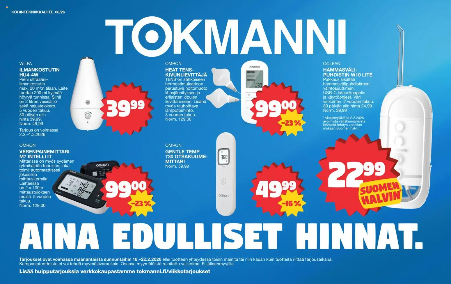 Tokmanni - Erikoisliite - Aina edulliset hinnat – voimassa 16.02.2026 alkaen | Sivu: 1 | Tuotteet: Voi