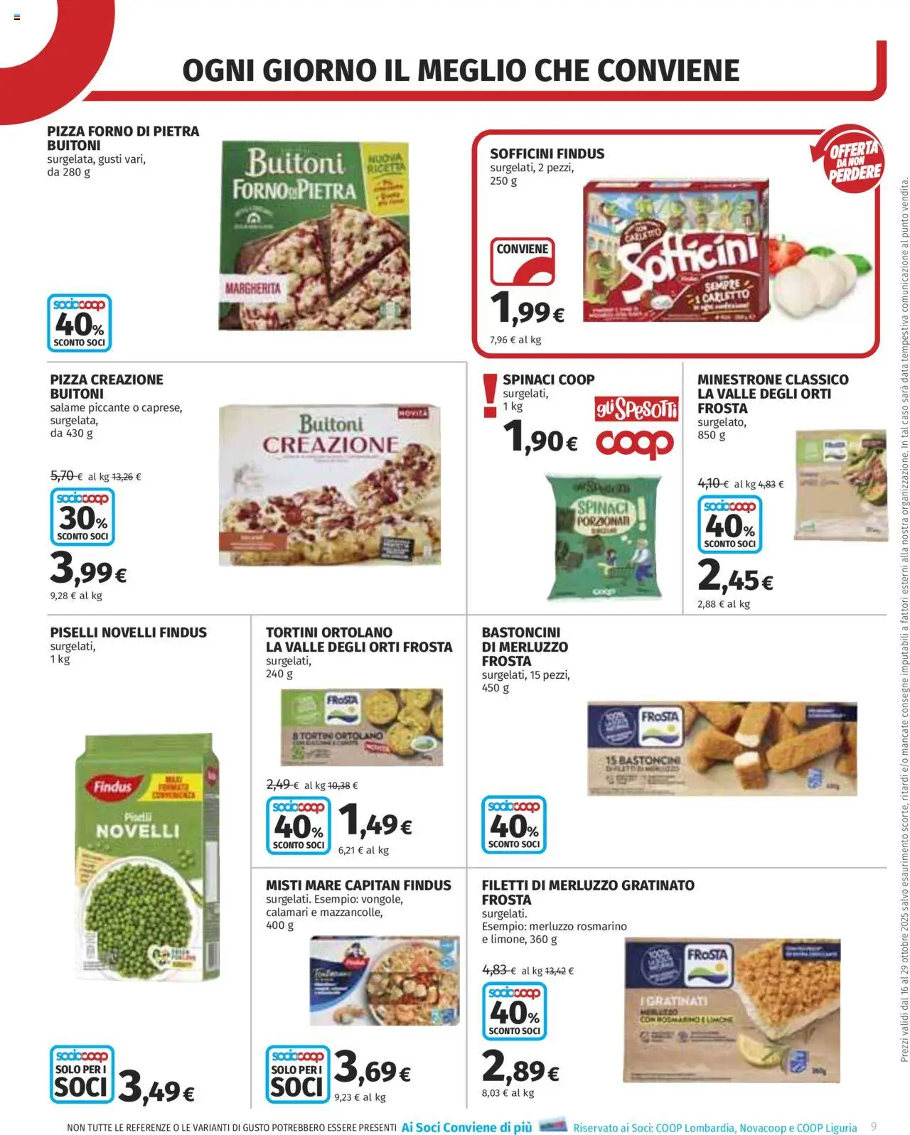 Volantino COOP del 16.10.2025 | Pagina: 9 | Prodotti: Rosmarino, Salame, Merluzzo, Piselli