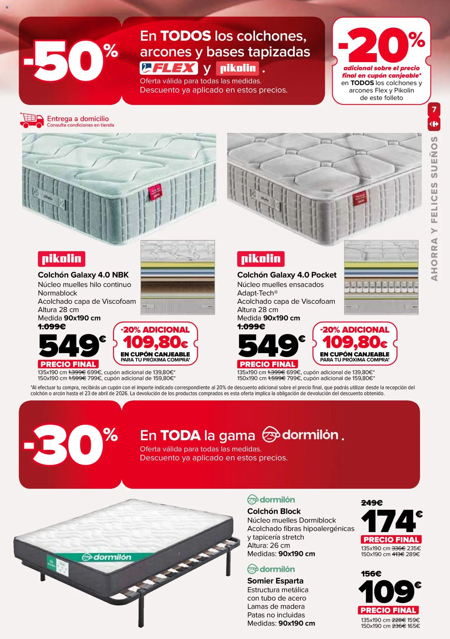 Carrefour Colchones │ válido desde el 25.02.2026 | Página: 7 | Productos: Somier, Colchon
