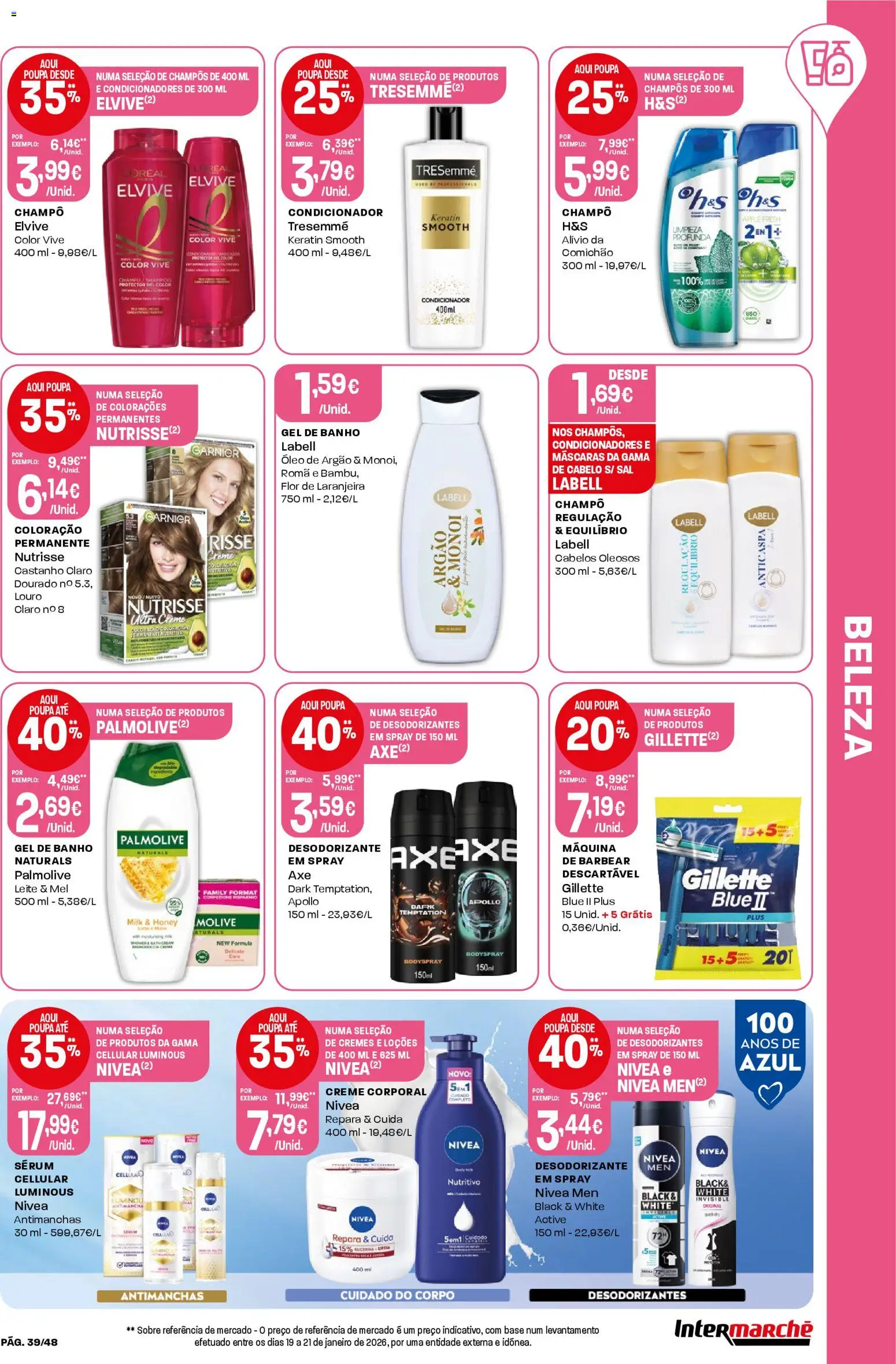 Intermarché folheto │ válido de 26.02.2026 | Página: 39 | Produtos: Condicionador, Desodorizante, Sal, Óleo
