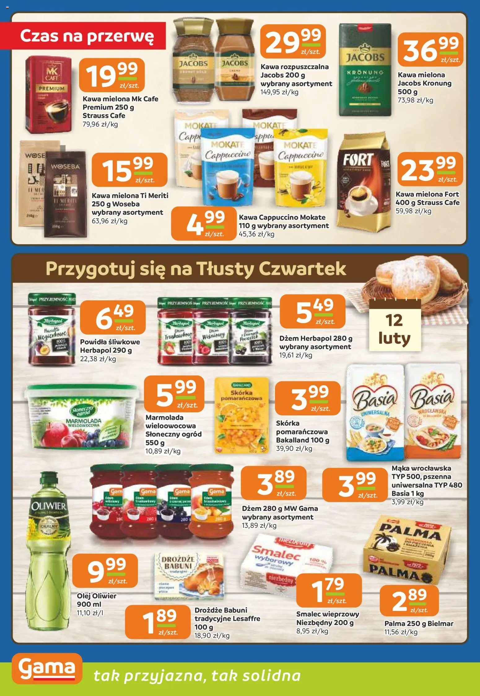 Gama Gazetka od 12.02.2026 | Strona: 6 | Produkty: Powidła śliwkowe, Kawa rozpuszczalna, Cappuccino, Powidła