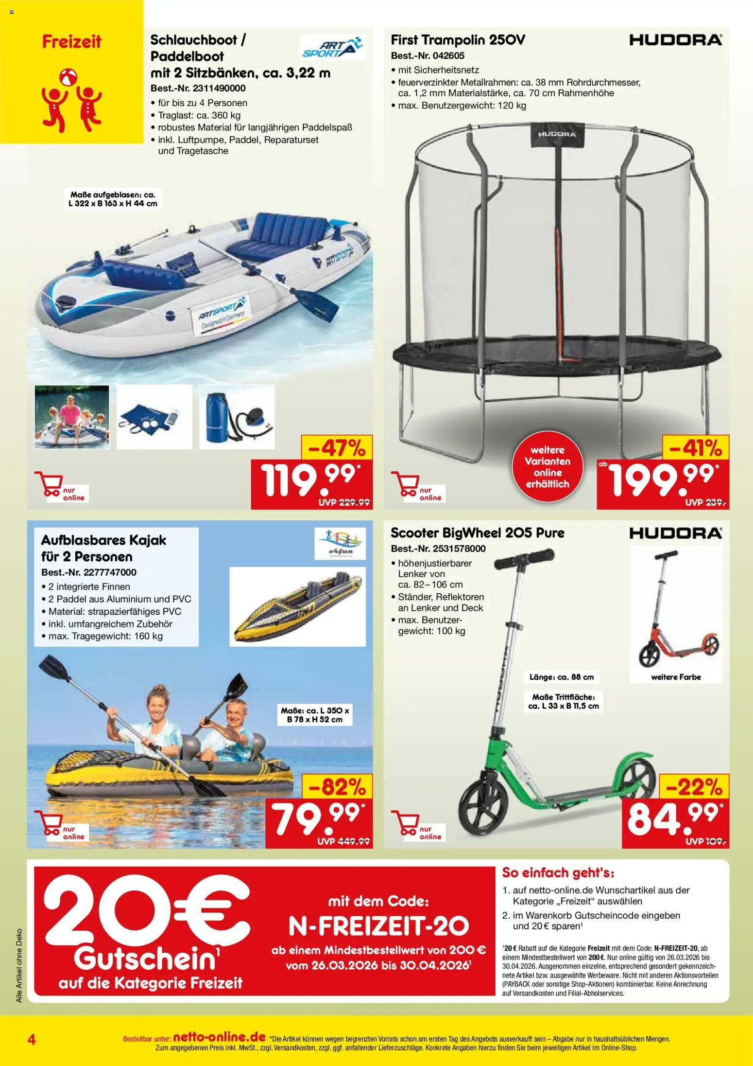 Netto Marken-Discount Online-Angebote April – gültig ab 01.04.2026 | Seite: 4 | Produkte: Gewicht, Scooter