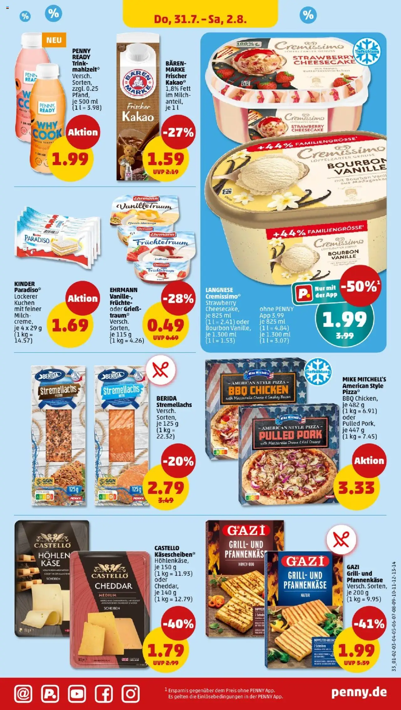 Penny - Niedersachsen - gültig ab dem 28.07.2025 | Seite: 29 | Produkte: Mozzarella, Mango, Pfirsich, Kuchen