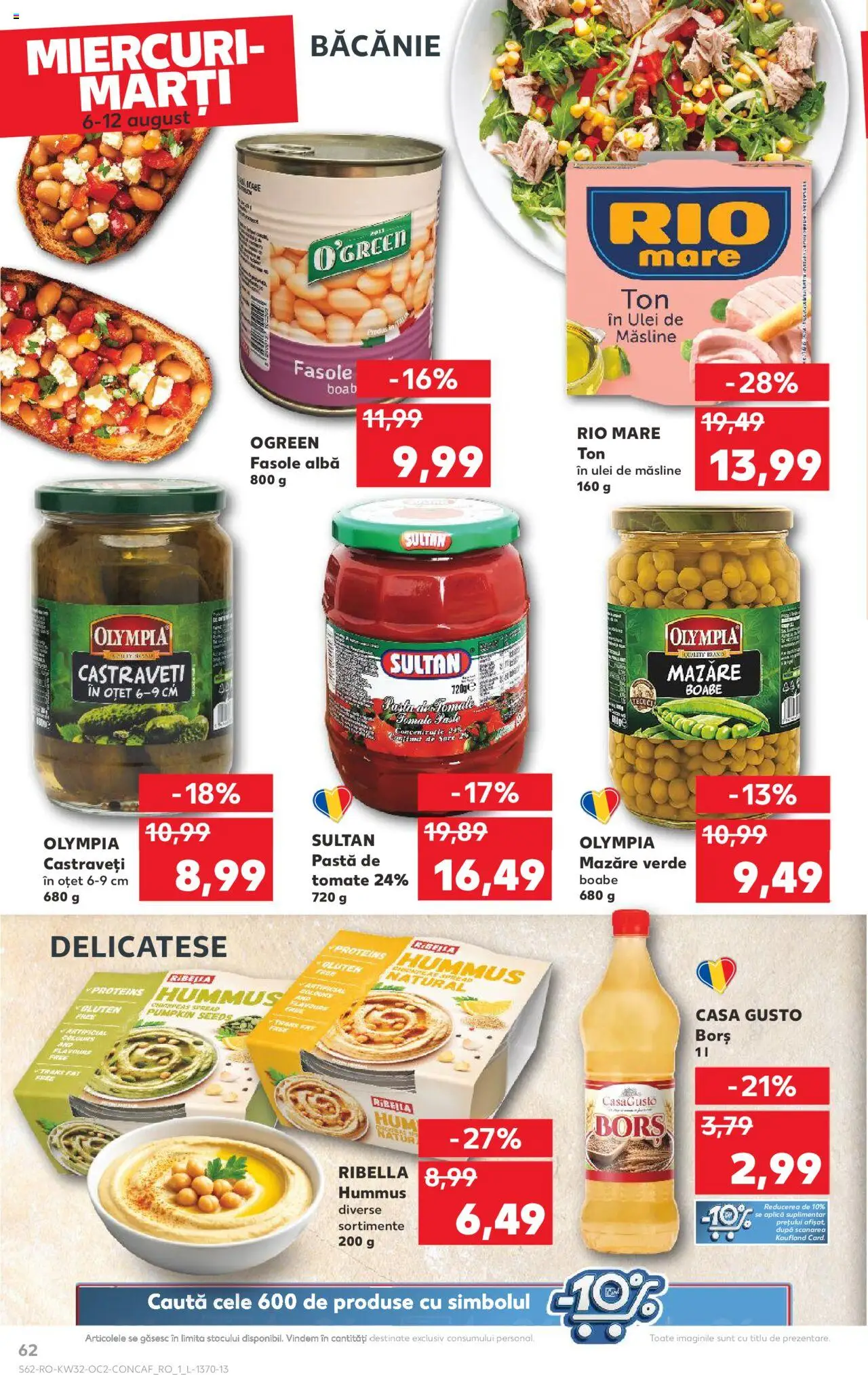 Catalog Kaufland - Tulcea – valabil de la 06.08.2025 | Pagină: 62 | Produse: Oțet, Paste, Castraveți, Fasole albă