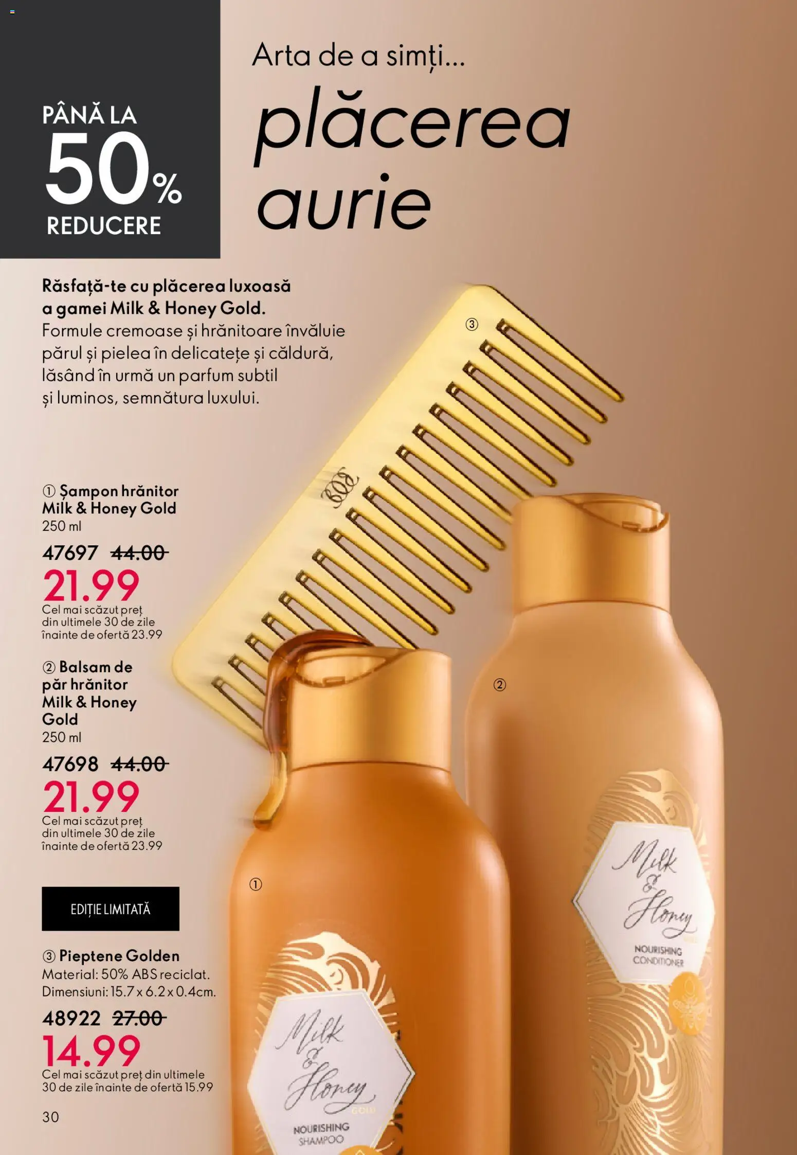 Noul catalog Oriflame – valabil de la 15.04.2026 | Pagină: 30 | Produse: Pieptene, Parfum, Șampon, Balsam de păr