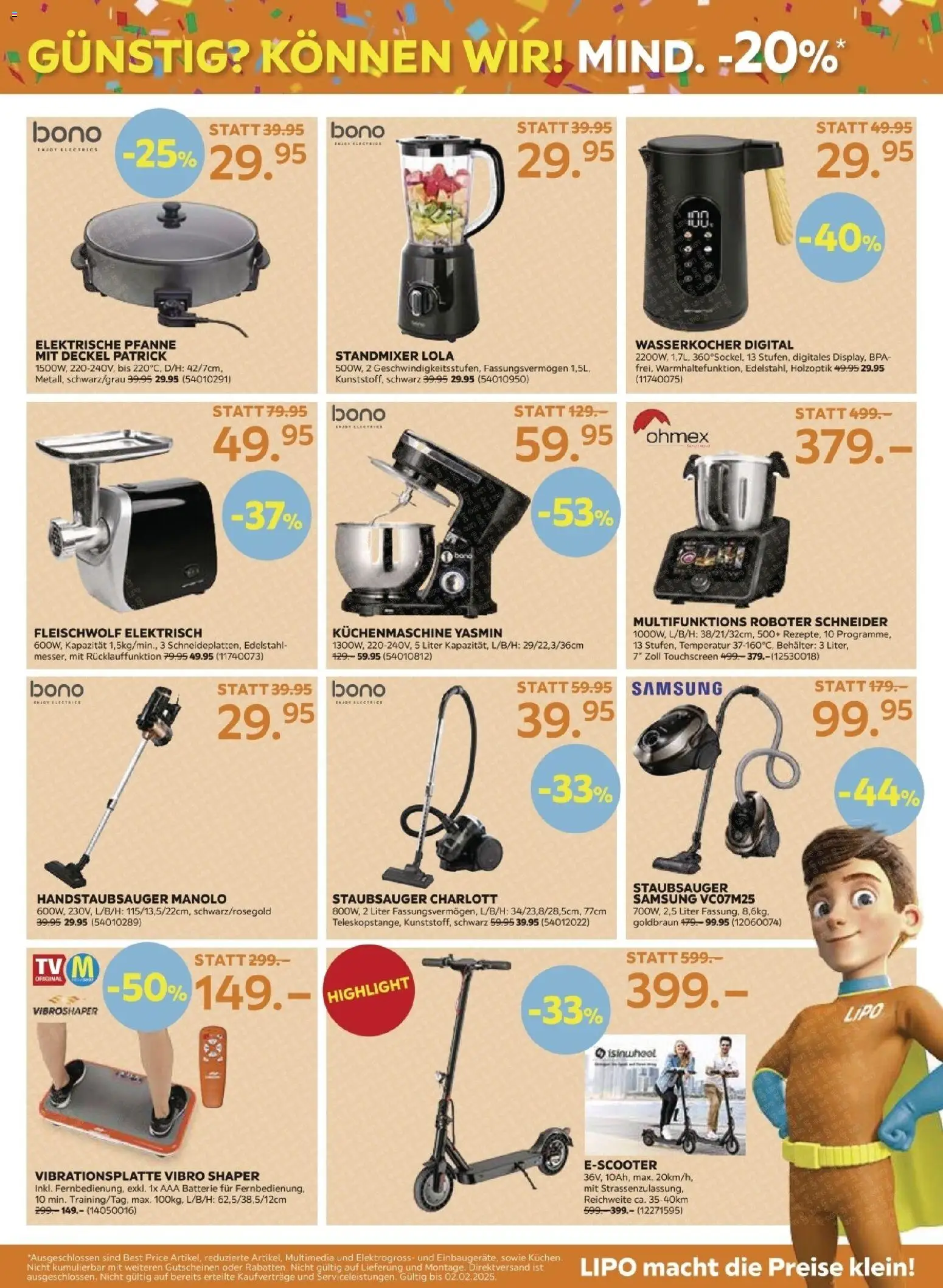 Lipo Aktionen – gültig ab 20.01.2026 | Seite: 11 | Produkte: Roboter, Batterie, Wasserkocher, Staubsauger