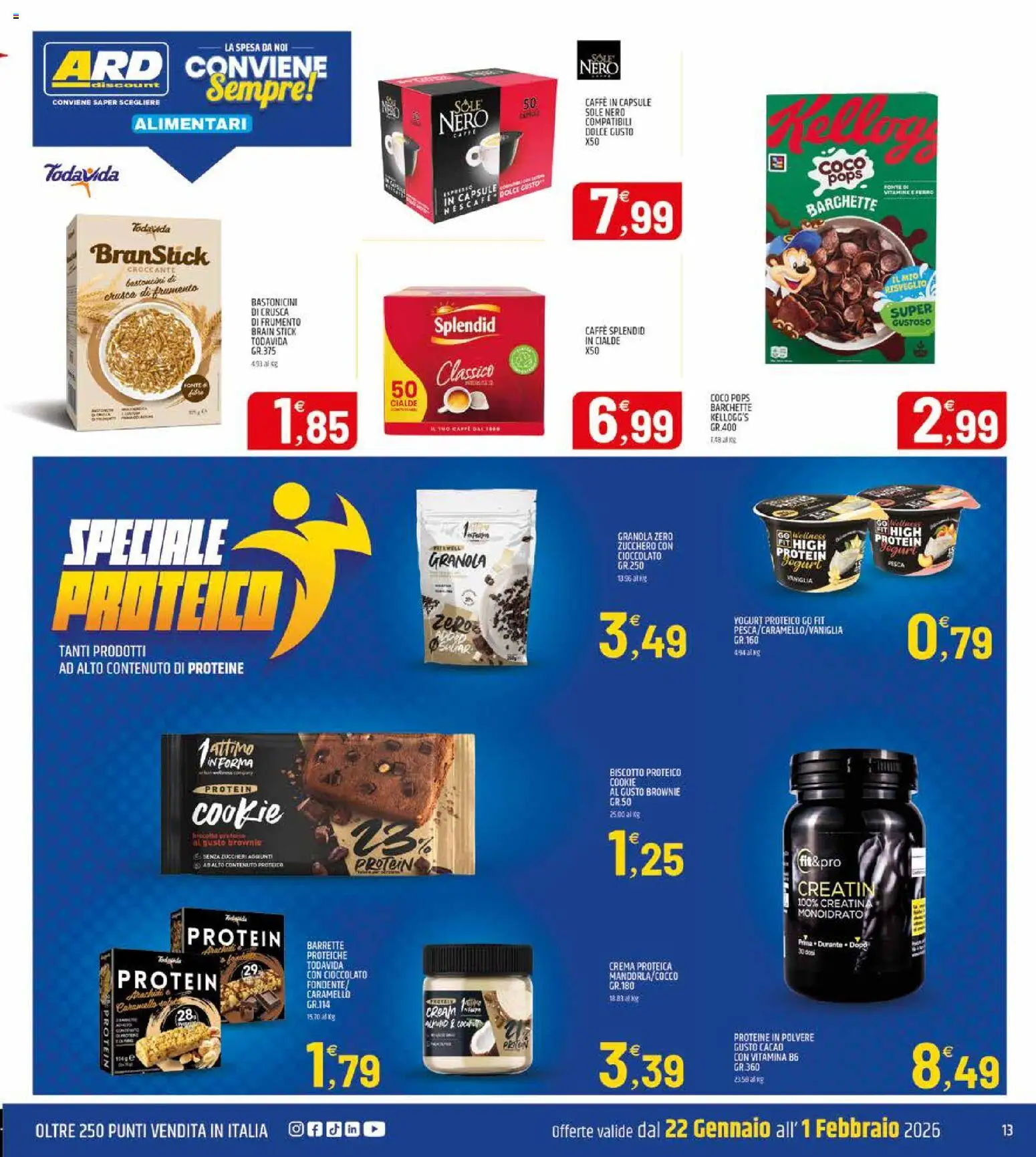 Volantino ARD Discount del 20.01.2026 | Pagina: 13 | Prodotti: Crema, Caffè, Cioccolato, Zucchero