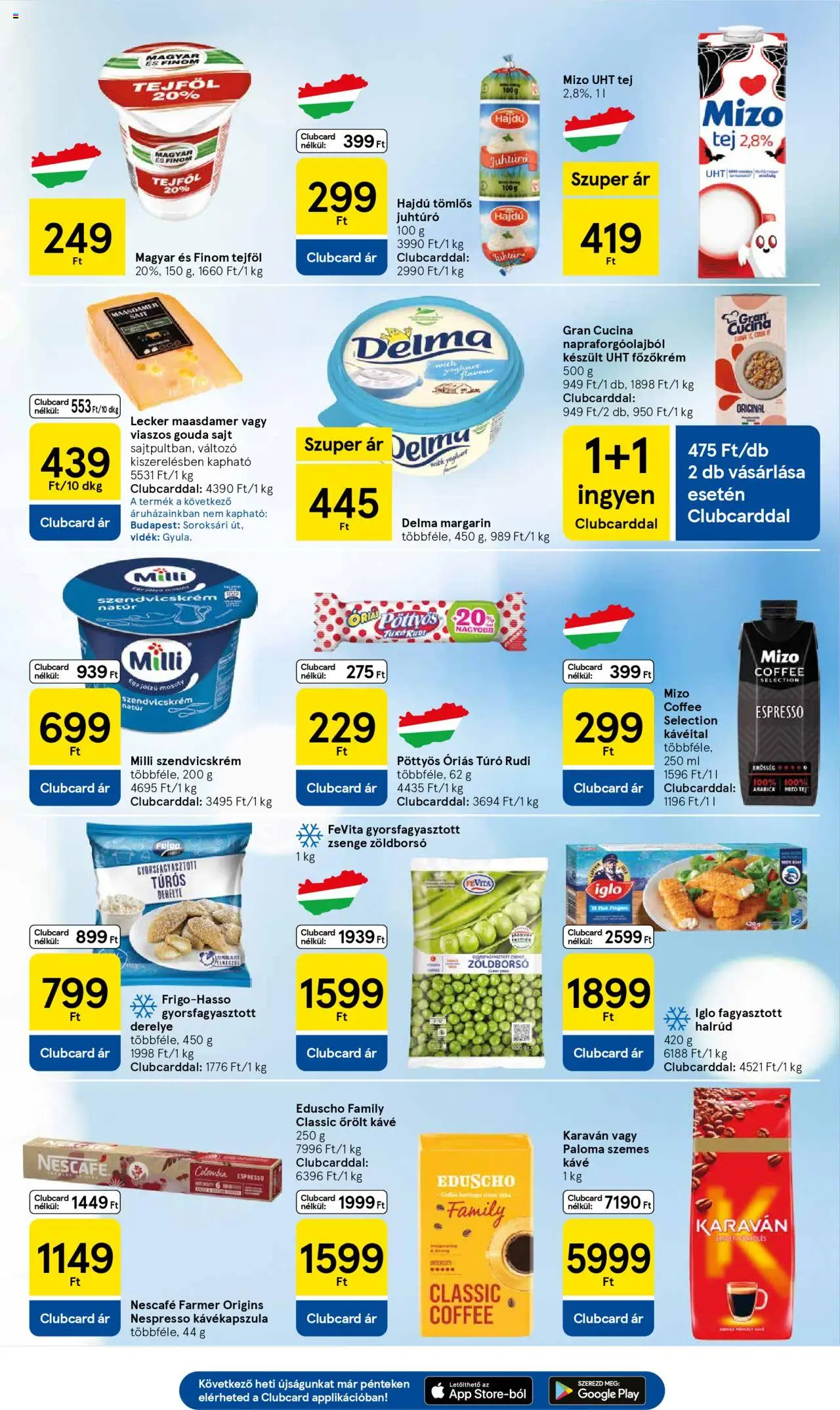 Tesco akciós ujság - amely érvényes a következő dátumtól: 21.10.2025 | Oldal: 5 | Termékek: Tej, Sajt, Tejföl, Túró