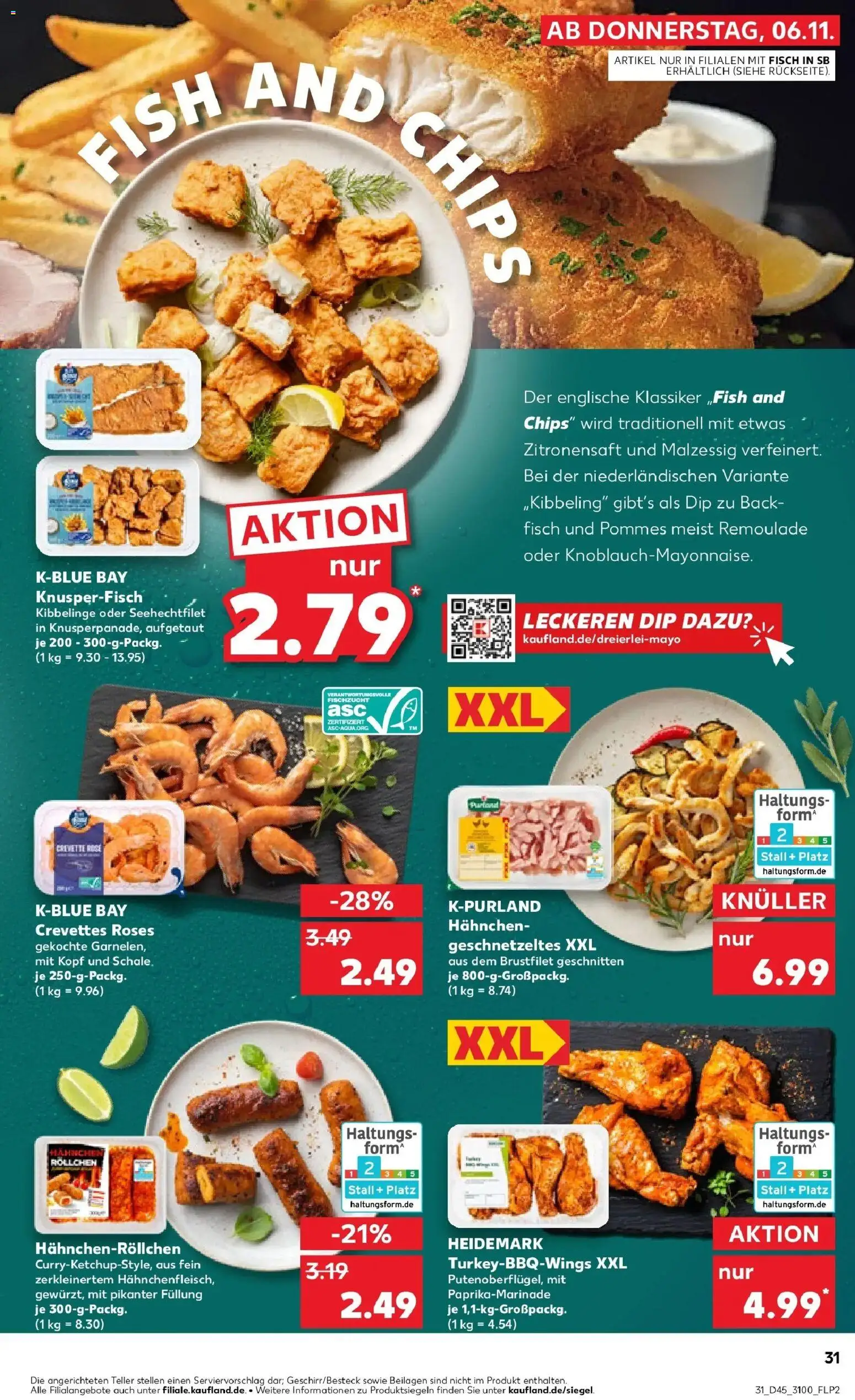Kaufland prospekt Halle (Saale)	 – gültig ab 10.11.2025 | Seite: 31 | Produkte: Hahnchen, Pommes, Fisch, Chips
