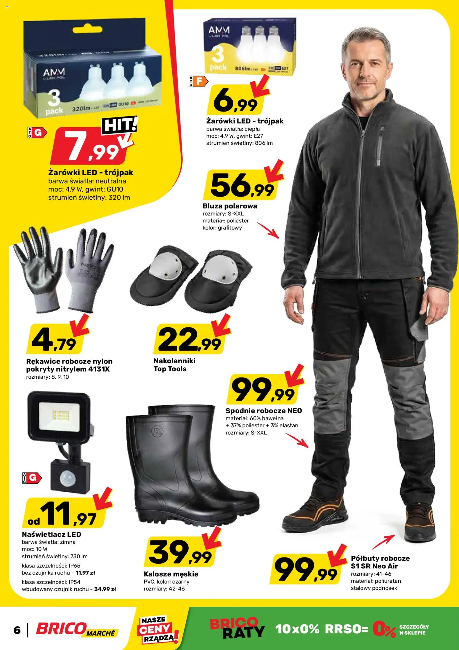 Brico Marché Gazetka od 25.02.2026 | Strona: 6 | Produkty: Top, Spodnie, Kalosze, Żarówki