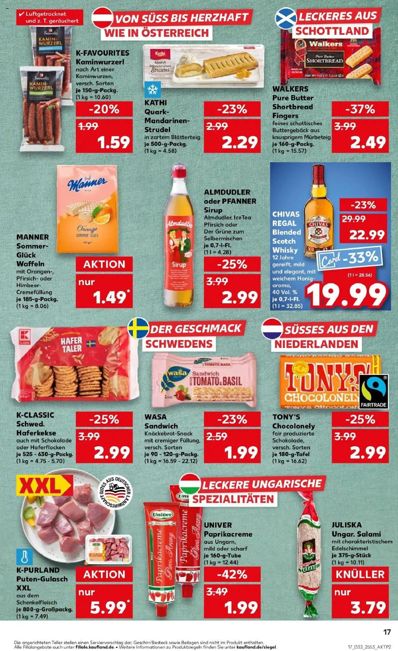Kaufland prospekt Bad Dürrheim	 - gültig ab dem 14.08.2025 | Seite: 17 | Produkte: Whisky, Schokolade, Orangen, Waffeln