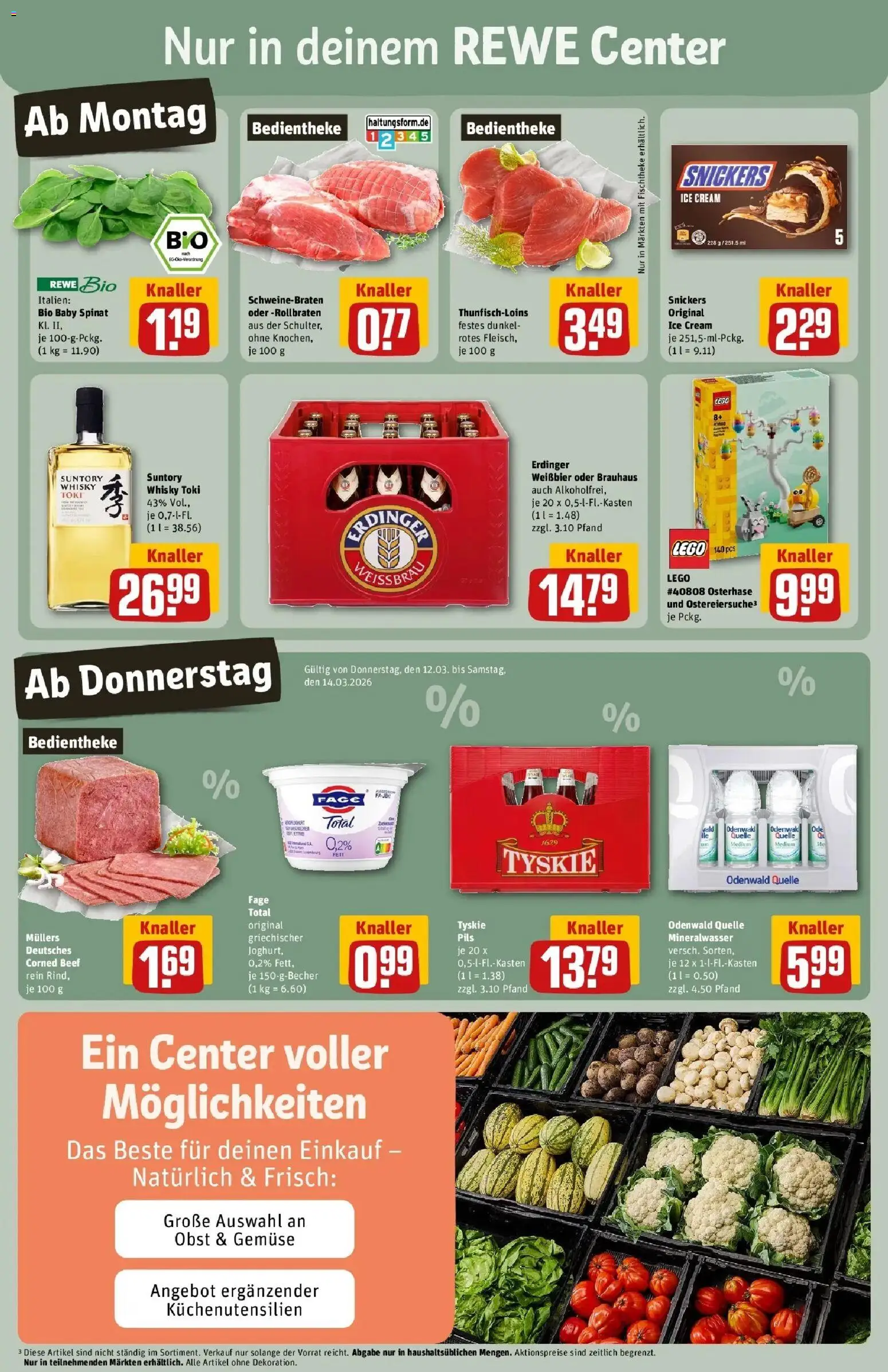 Rewe Prospekt Heppenheim	 – gültig ab 09.03.2026 | Seite: 3 | Produkte: Tyskie, Weißbier, Pils, Gemüse