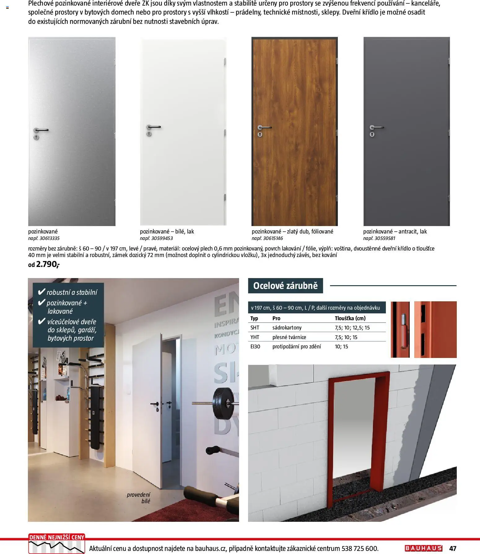 Bauhaus katalog Stavební prvky od 03.11.2025 | Strana: 47 | Produkty: Interiérové dveře, Plech