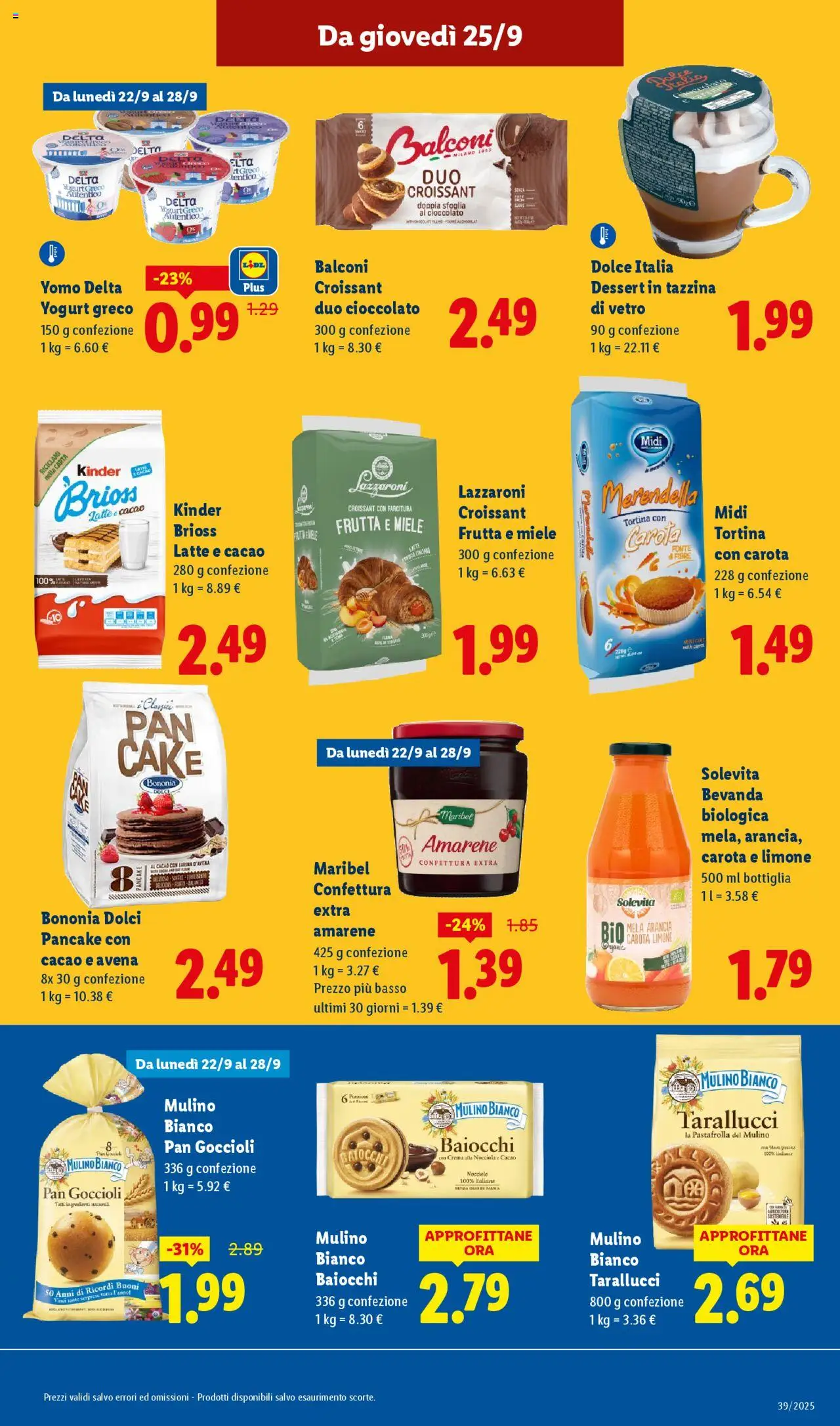Volantino Lidl del 22.09.2025 | Pagina: 27 | Prodotti: Yogurt, Limone, Farina, Bottiglia