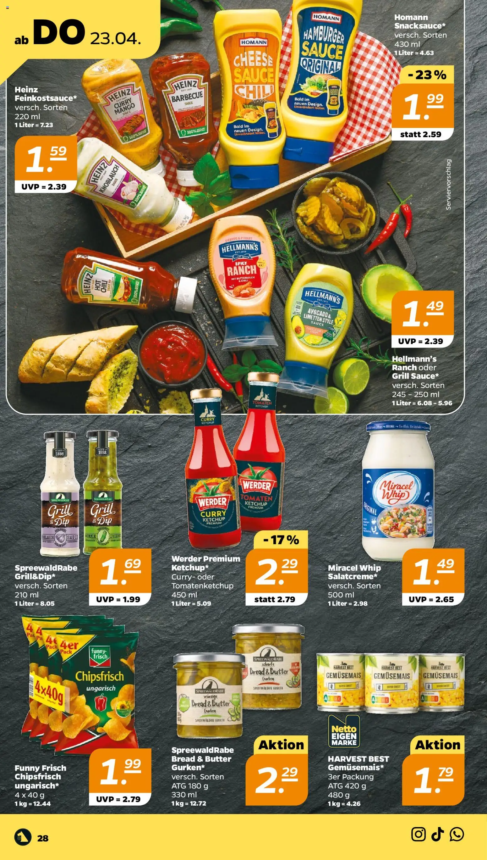 Netto Prospekt 	 – gültig ab 20.04.2026 | Seite: 32 | Produkte: Buttermilch, Limetten, Tomaten, Miracel whip