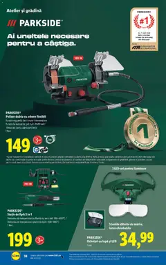 Ofertele Lidl valabile de la 27.10.2025 | Pagină: 38 | Produse: Ochelari, Suflantă, Polizor, Babak