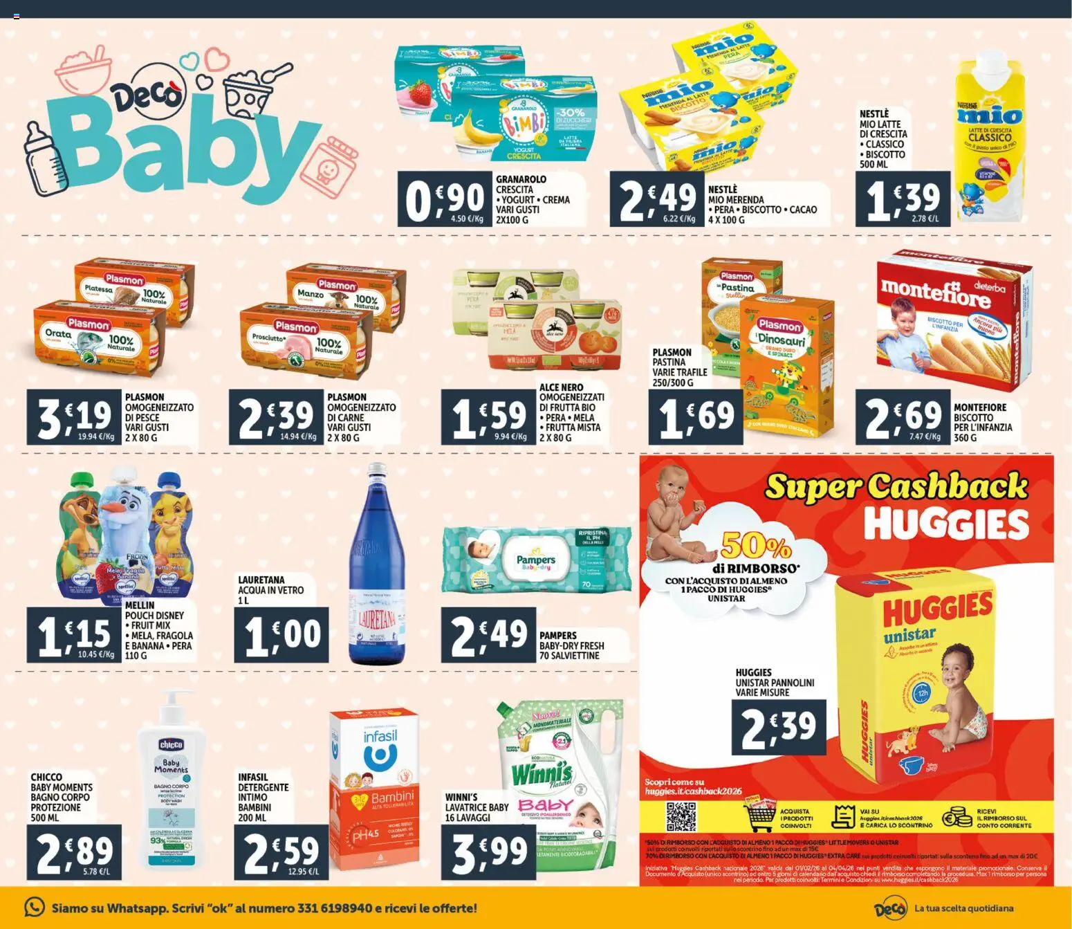 Volantino Decò del 23.02.2026 | Pagina: 11 | Prodotti: Detergente, Pesce, Spinaci, Pampers