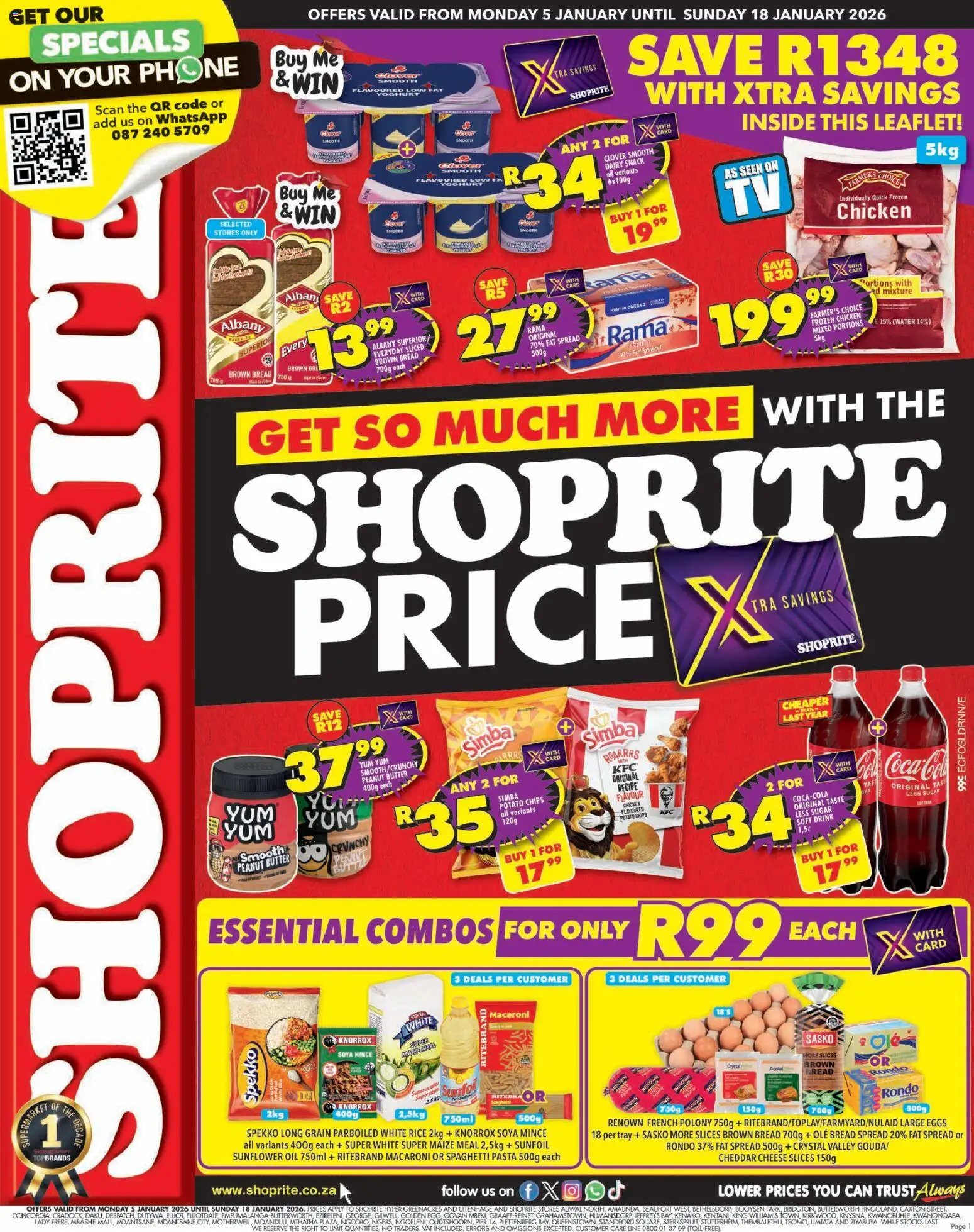 New Shoprite catalogue – valid from 05.01.2026 | Page: 1 | Products: Tray, Butter, Fat spread, Sugar