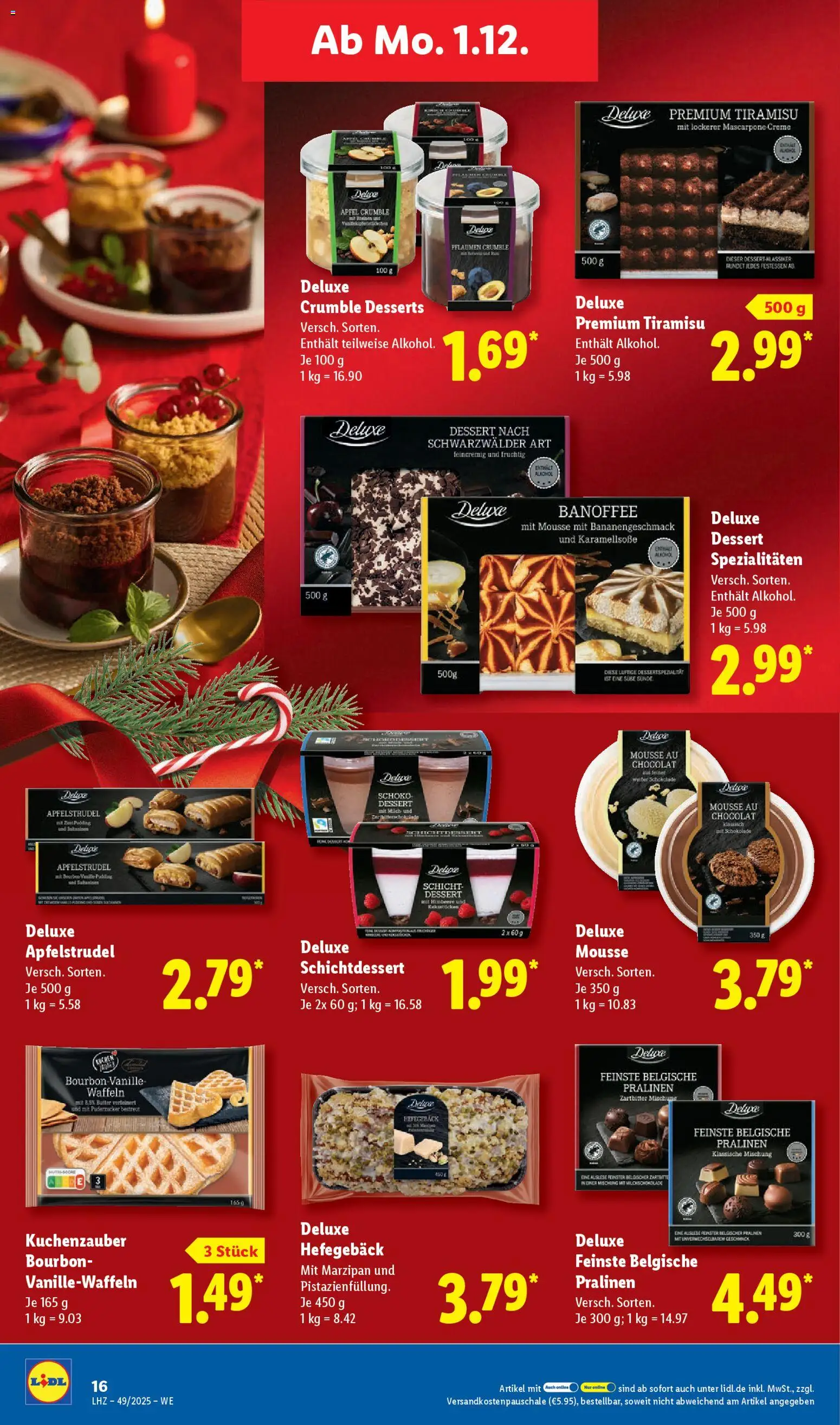 Lidl Prospekt Gladenbach – gültig ab 01.12.2025 | Seite: 26 | Produkte: Milch, Schokolade, Äpfel, Pudding