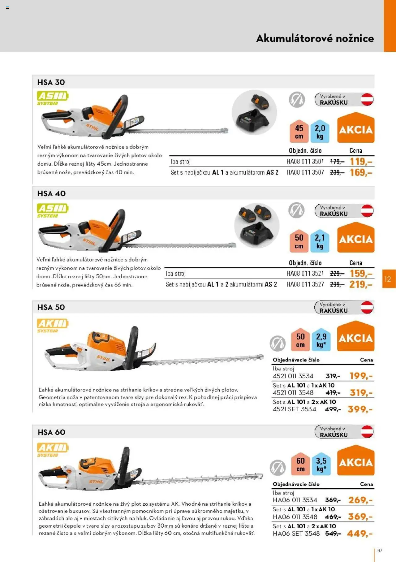Nové STIHL akcie – leták je platný od 01.04.2025 | Strana: 97 | Produkty: Nožnice na živý plot