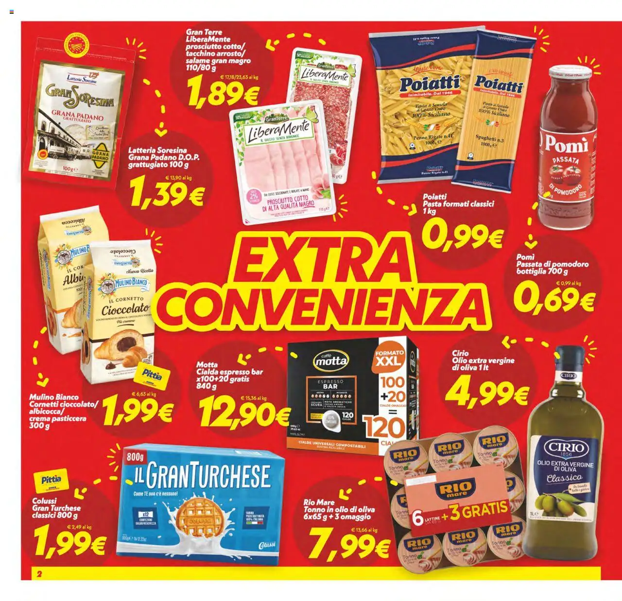 Volantino SuperConveniente del 03.10.2025 | Pagina: 2 | Prodotti: Caffè, Cioccolato, Tè, Prosciutto
