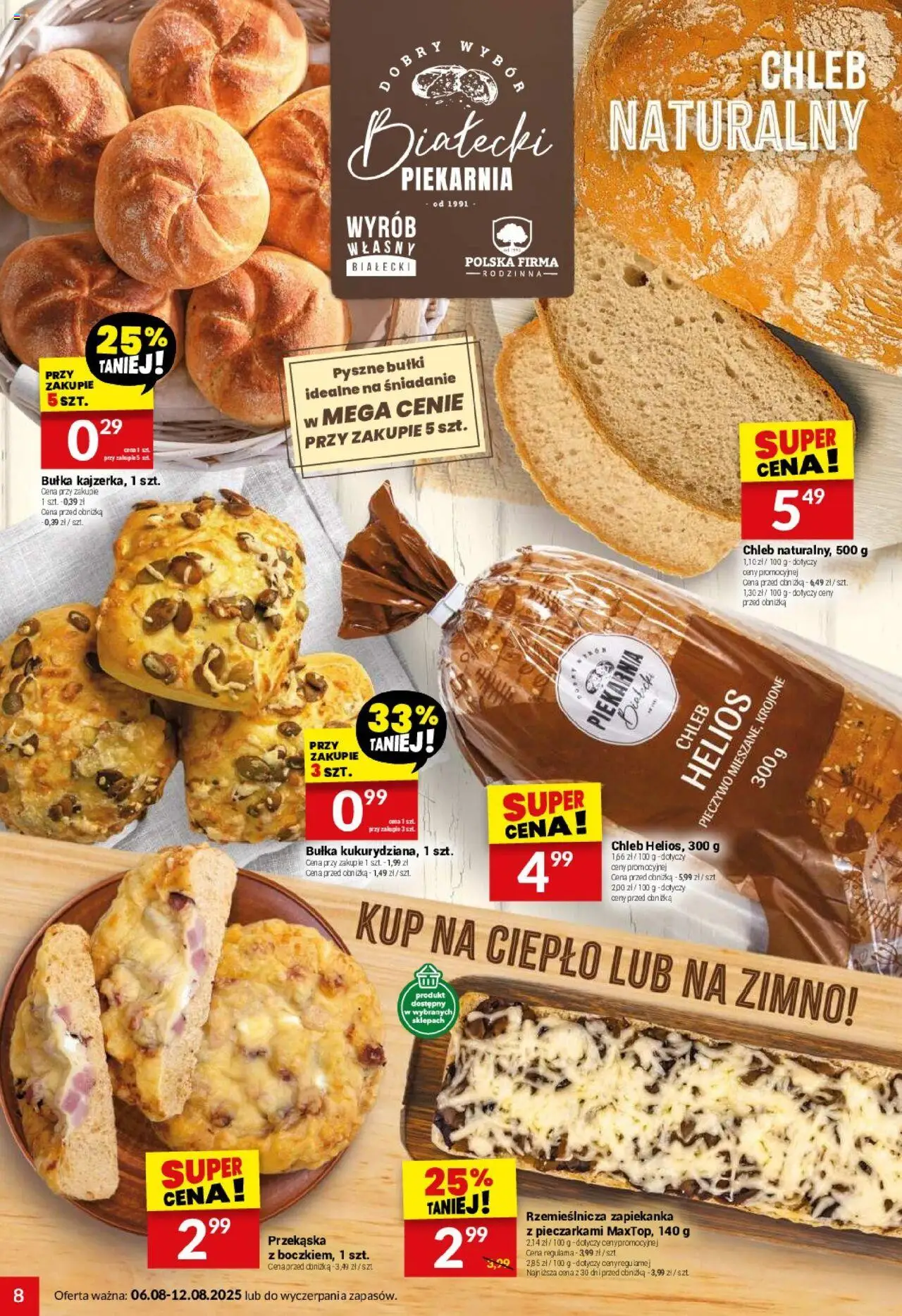 Twój Market Gazetka od 06.08.2025 | Strona: 8 | Produkty: Pieczywo, Zapiekanka, Piekarnia, Chleb