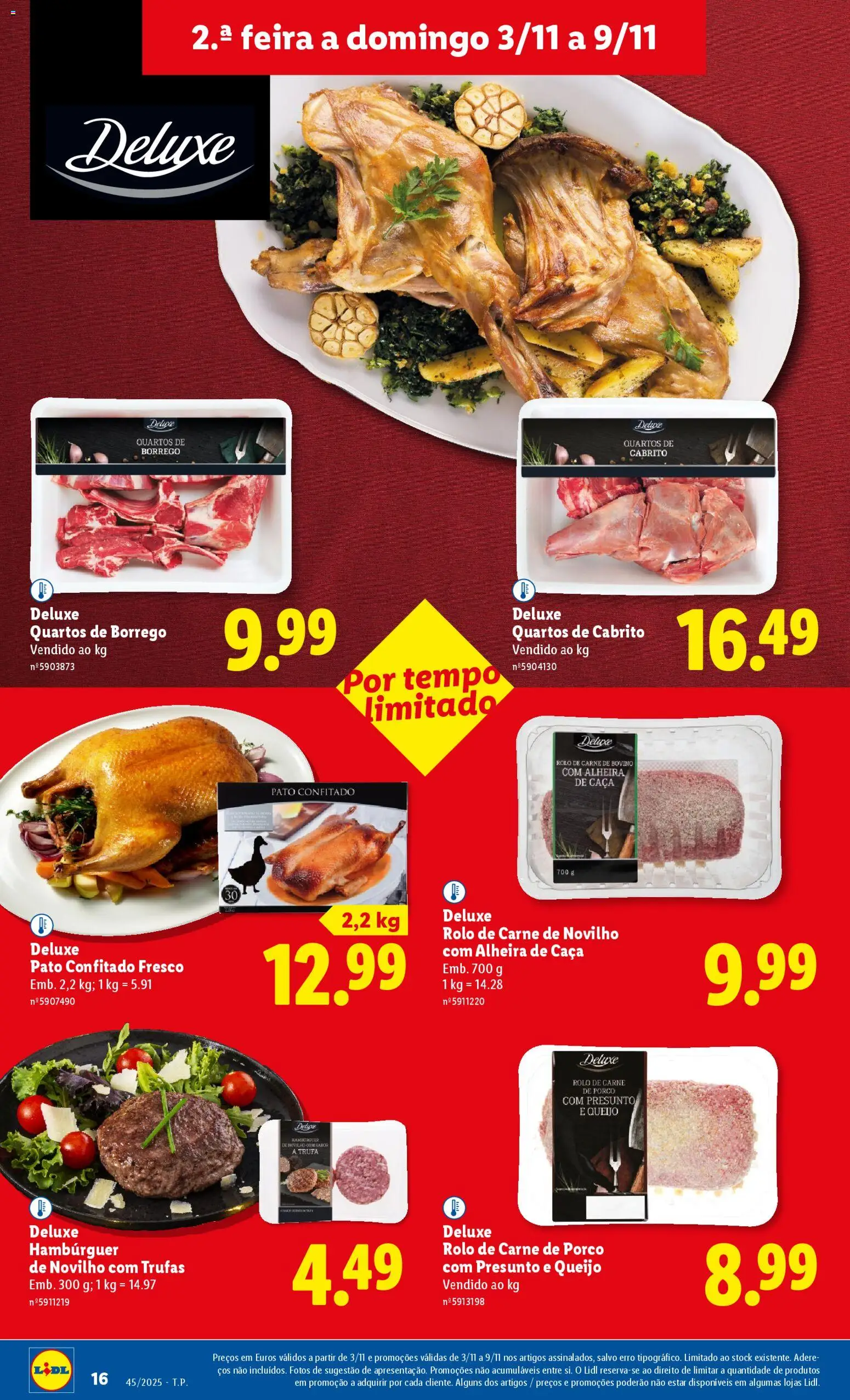 Lidl folheto │ válido de 03.11.2025 | Página: 16 | Produtos: Cabrito, Queijo, Presunto, Carne