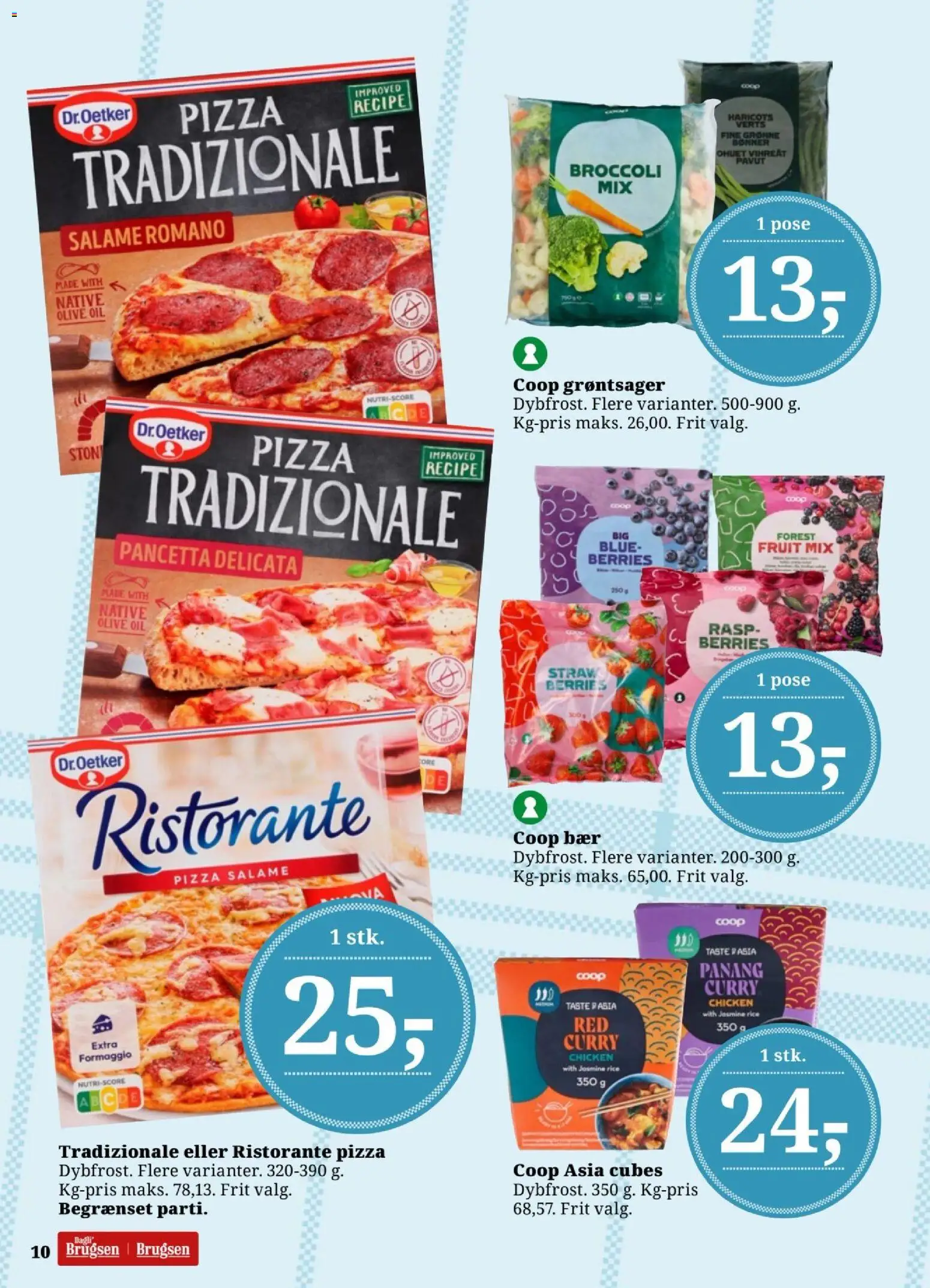 Dagli'Brugsen tilbudsavis – gyldig fra 13.03.2026 | Side: 11 | Produkter: Pizza, Rasp, Broccoli, Grønne Bønner