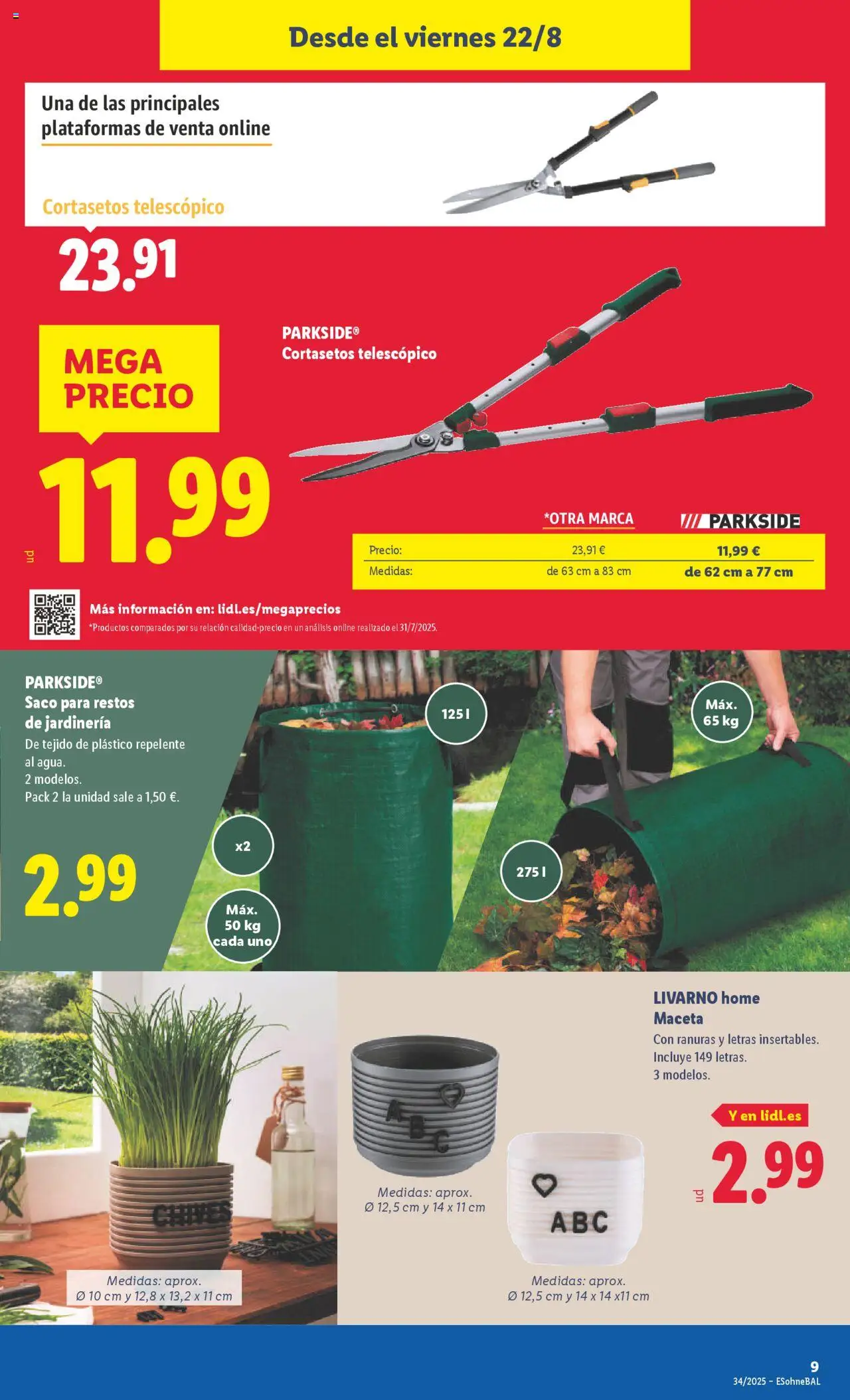 Lidl catálogo de bazar VAL │ válido desde el 18.08.2025 | Página: 13 | Productos: Cortasetos, Maceta