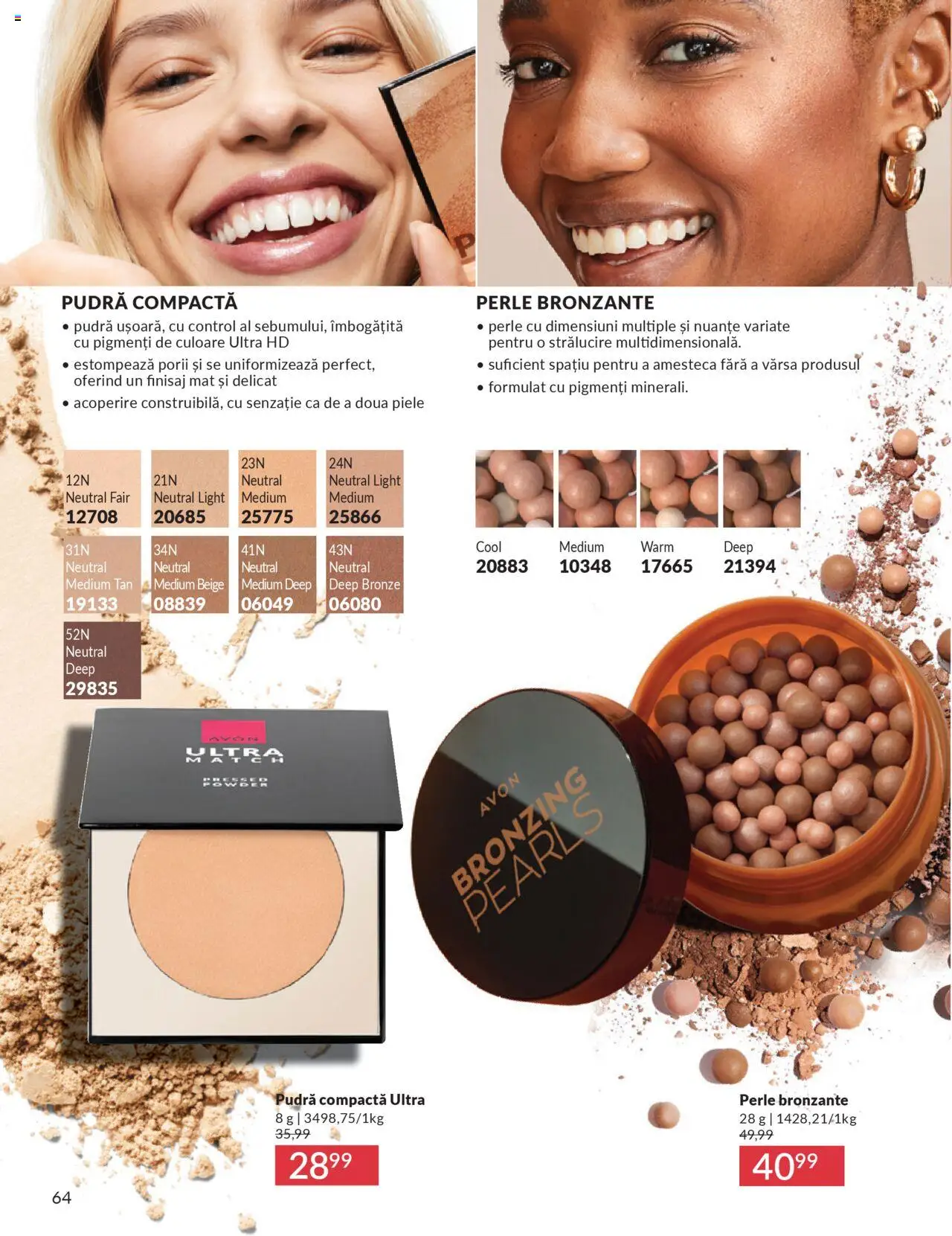 Noul catalog Avon – valabil de la 01.10.2025 | Pagină: 66 | Produse: Perle bronzante, Akrilik boya, Pudră