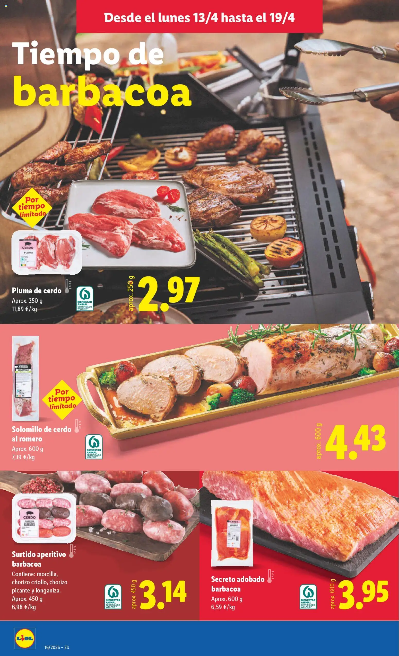 Lidl folleto │ válido desde el 13.04.2026 | Página: 8 | Productos: Solomillo de cerdo, Cerdo, Barbacoa