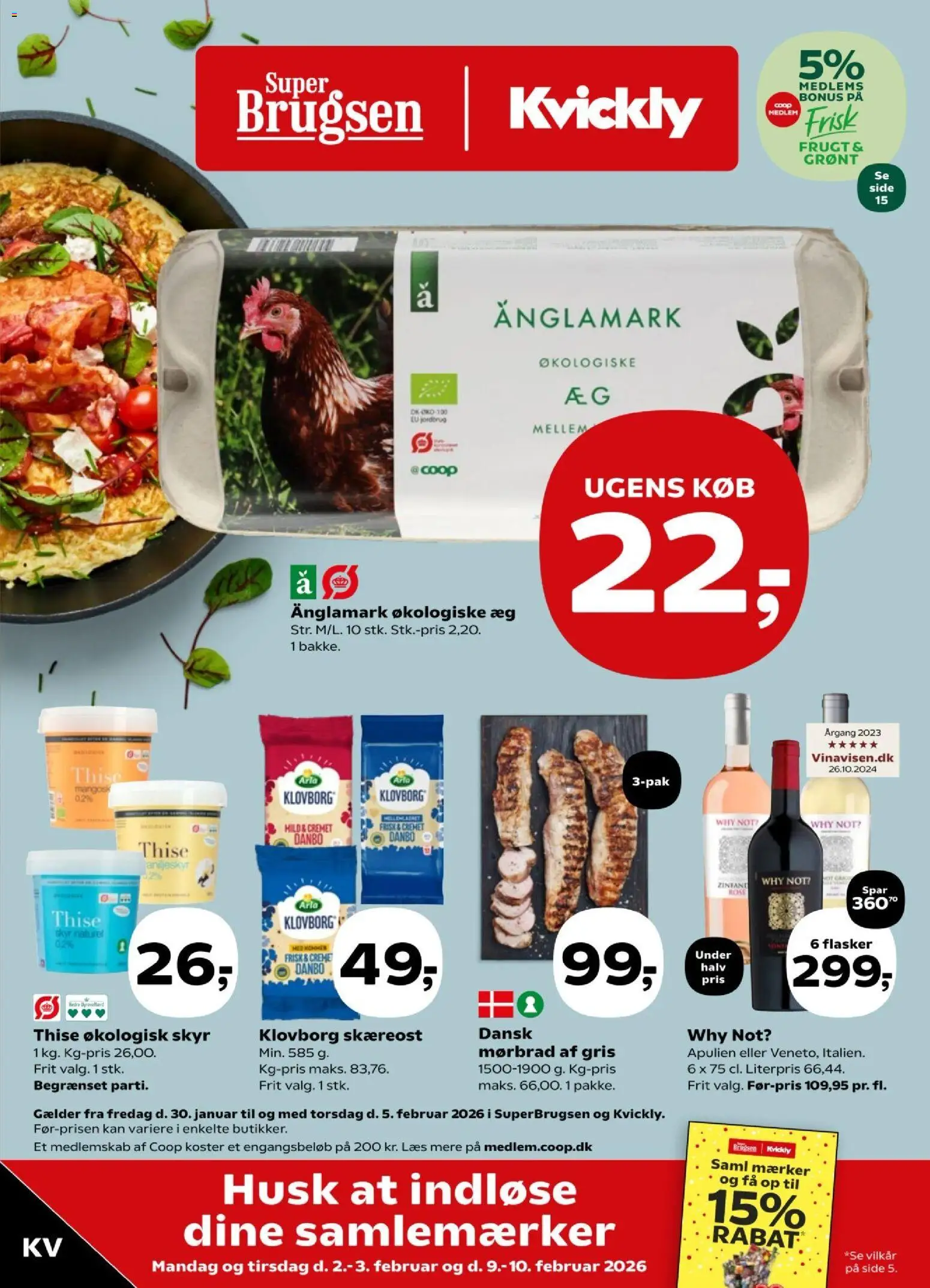 Kvickly tilbudsavis – gyldig fra 30.01.2026 | Side: 1 | Produkter: Æg, Creme, Skyr