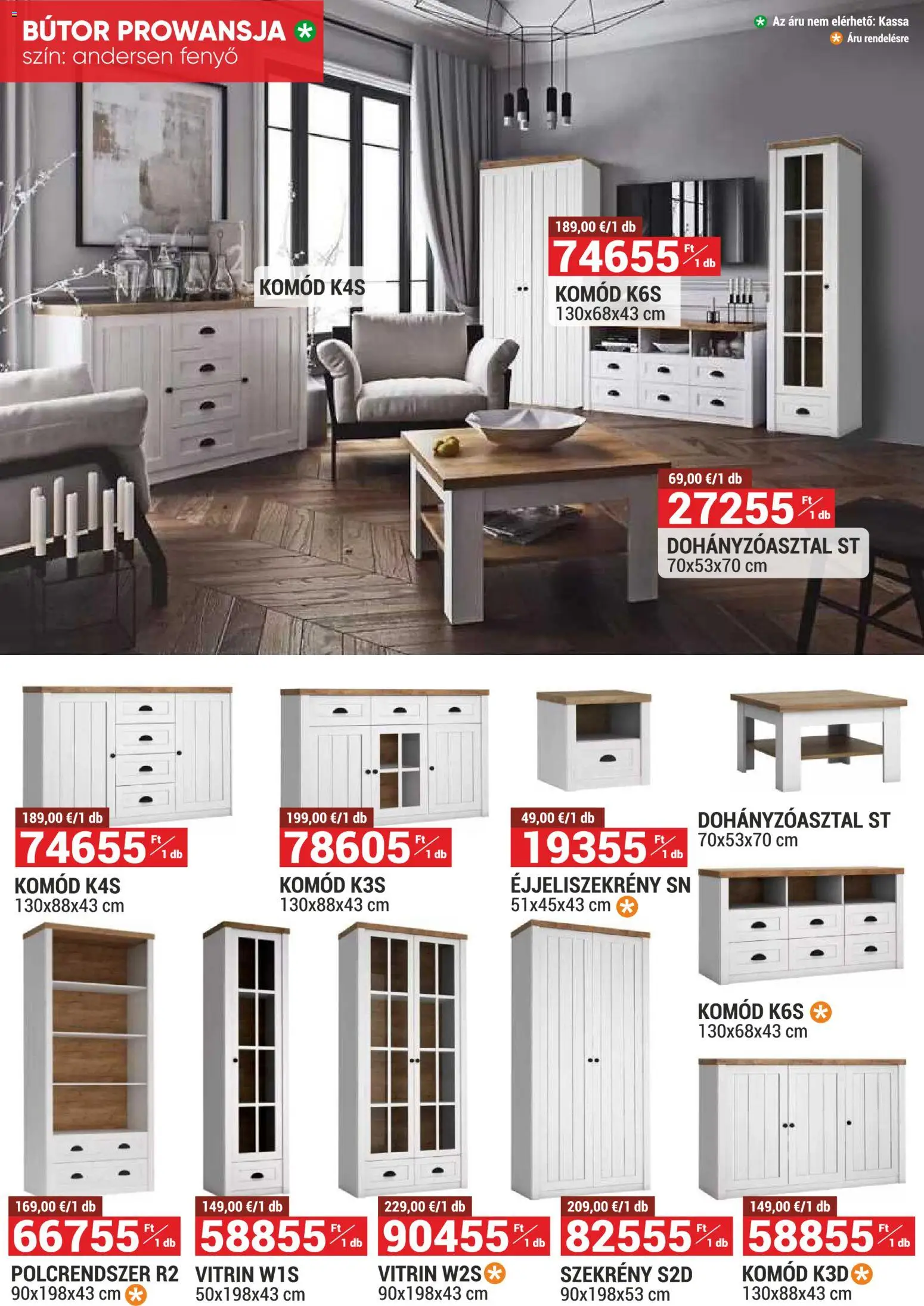 Merkury Market akciós ujság - amely érvényes a következő dátumtól: 01.11.2025 | Oldal: 9 | Termékek: Komód, Vitrin, Dohányzóasztal, Szekrény