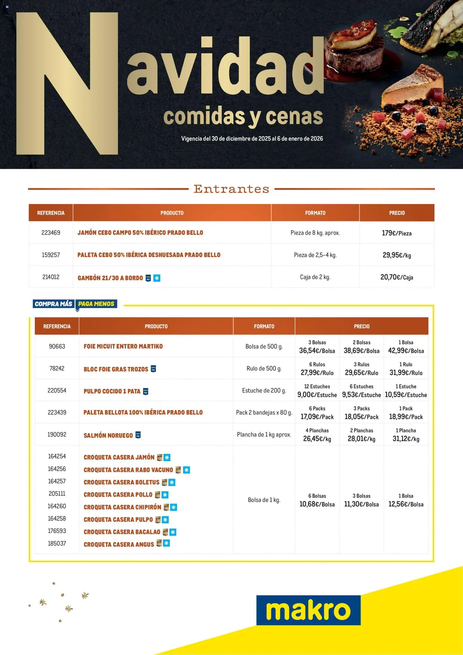 Makro - Menú Navidad Sur 2 │ válido desde el 30.12.2025 | Página: 1 | Productos: Jamón, Bolsa, Plancha, Caja